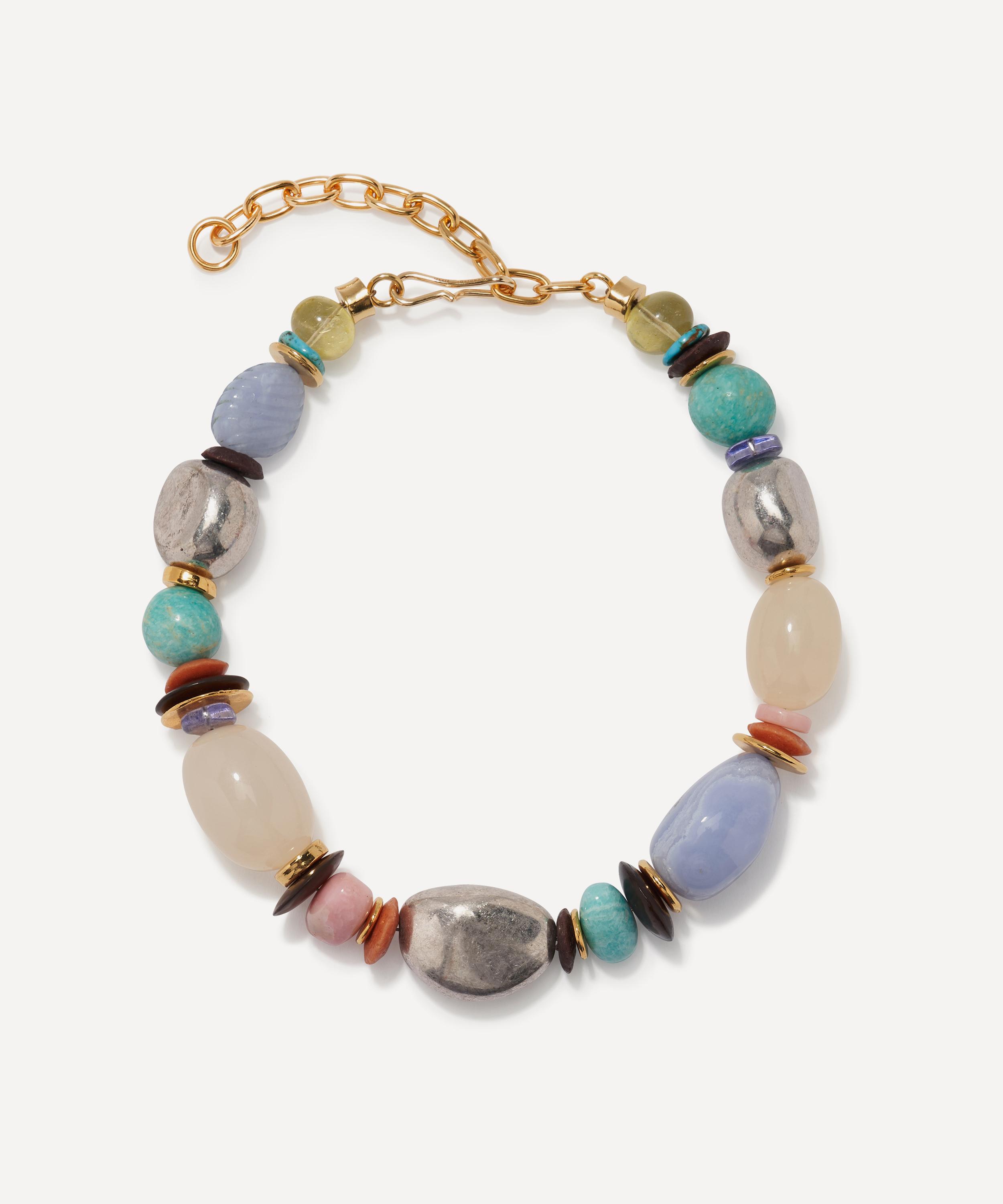 Lizzie Fortunato - Gold-Plated Brass Monument Bead Collar Necklace