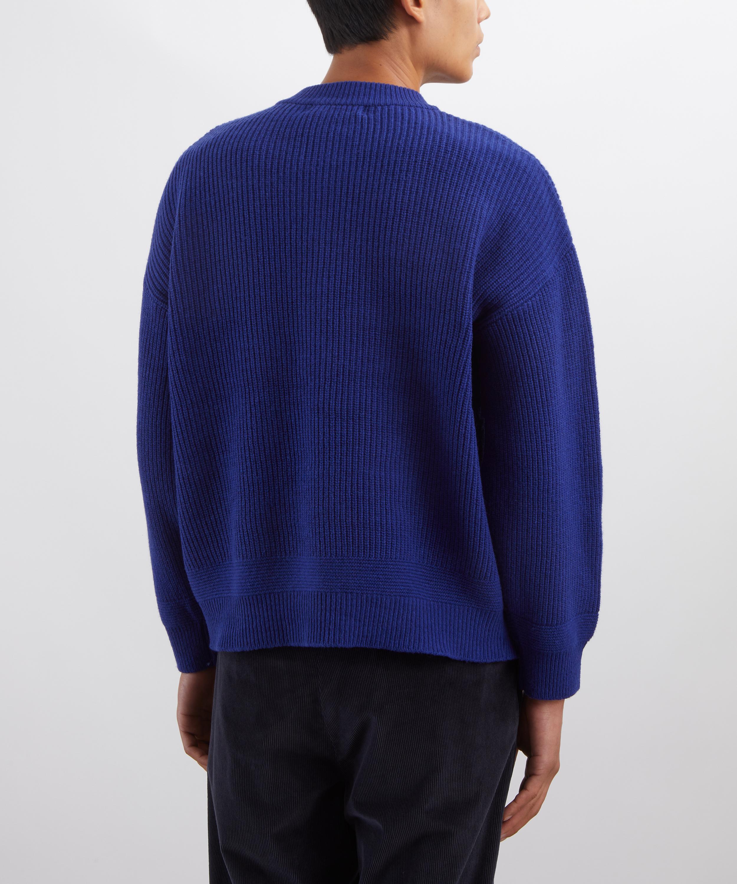 FrizmWORKS - Wool Deck Zip Up Cardigan in Cobalt Blue image number 3
