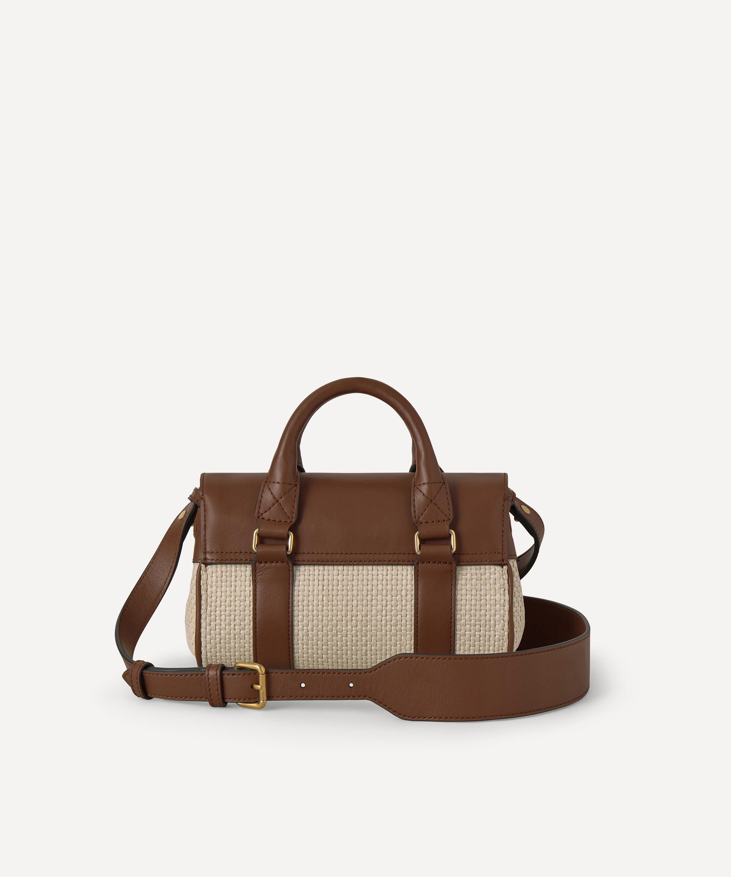 Mulberry - Ecru Bright Oak Raffia Leather Trim Mini Bayswater Bag image number 1