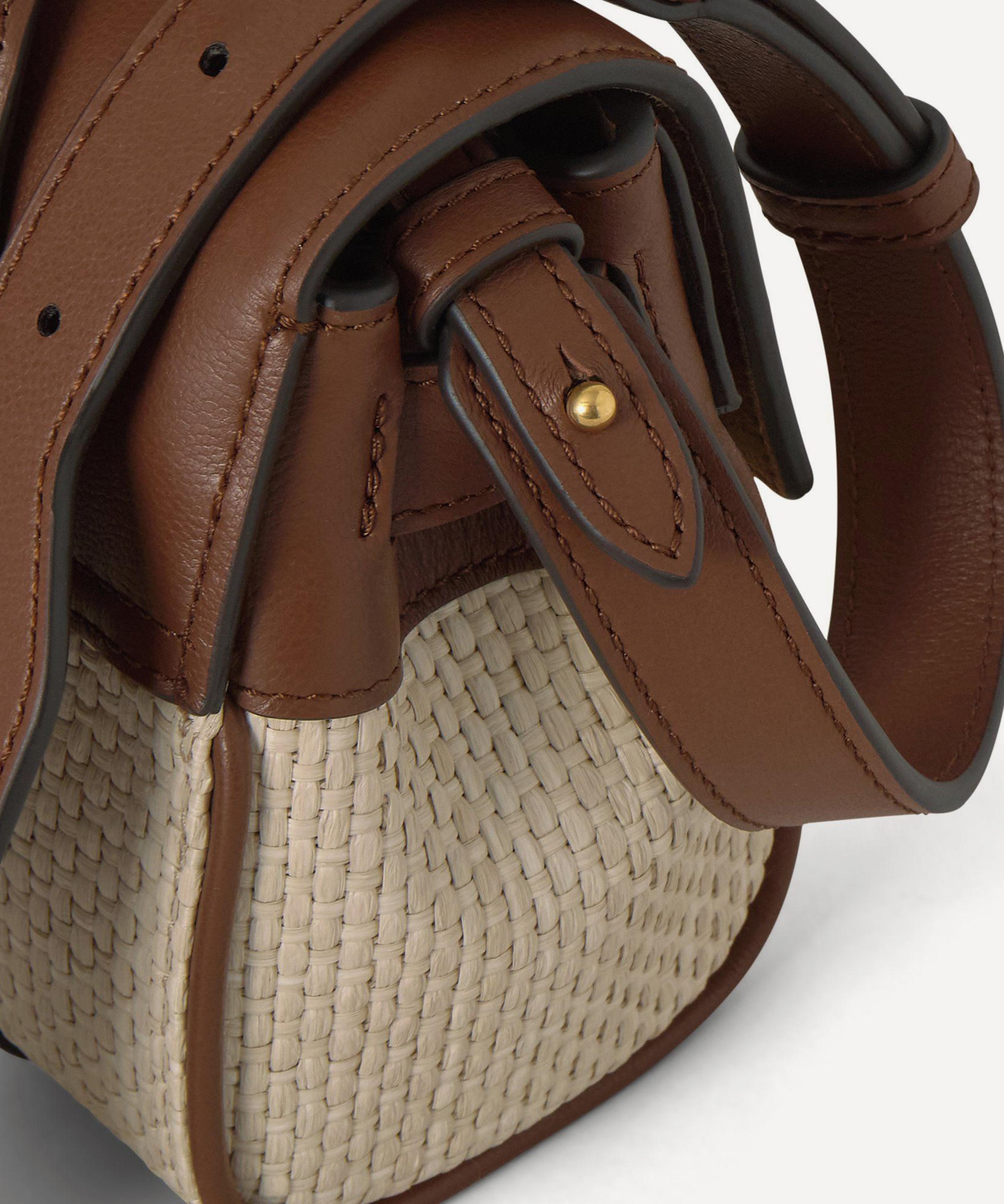 Mulberry - Ecru Bright Oak Raffia Leather Trim Mini Bayswater Bag image number 3