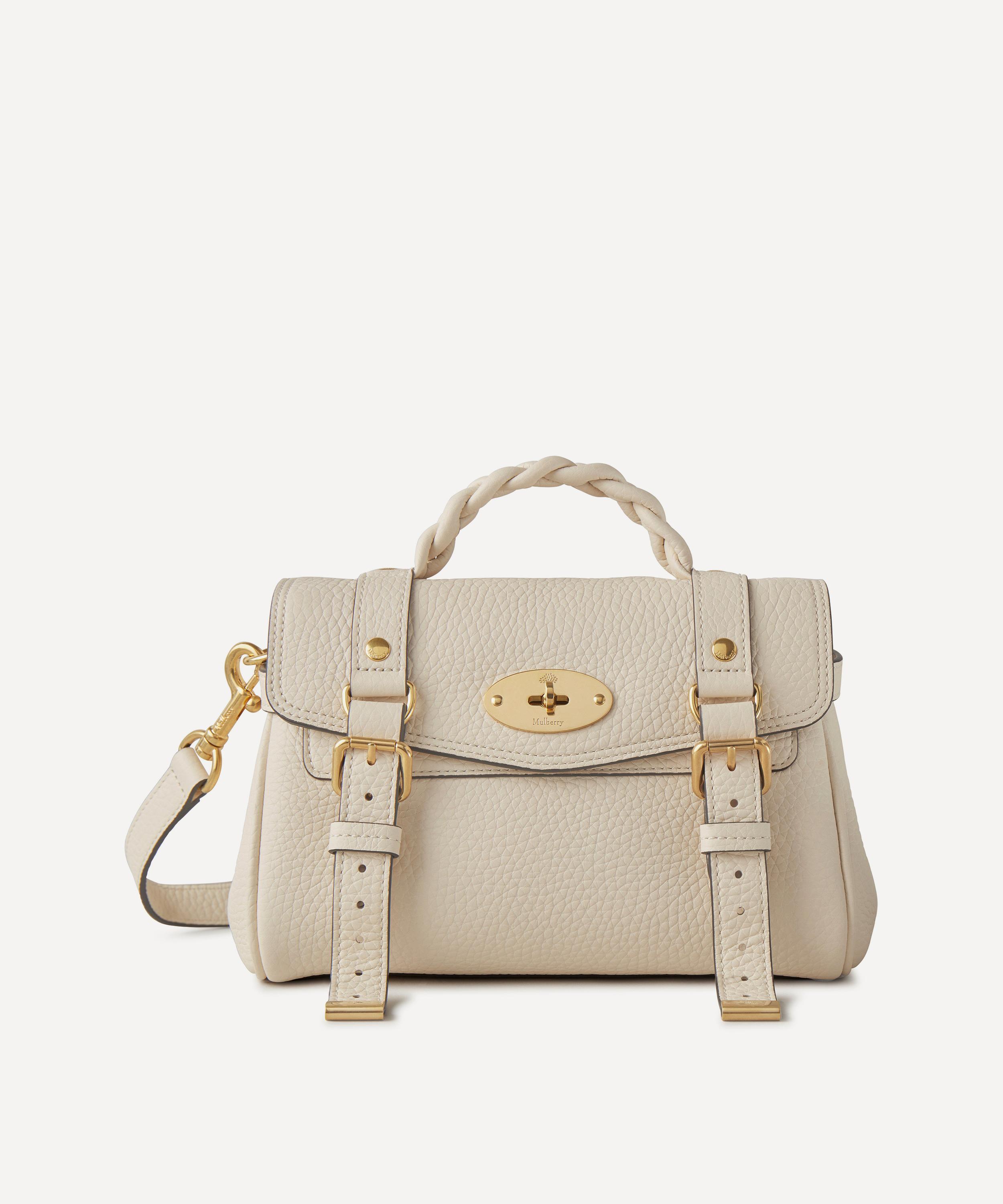 Mulberry - Eggshell Heavy Grain Leather Mini Alexa Tote Bag