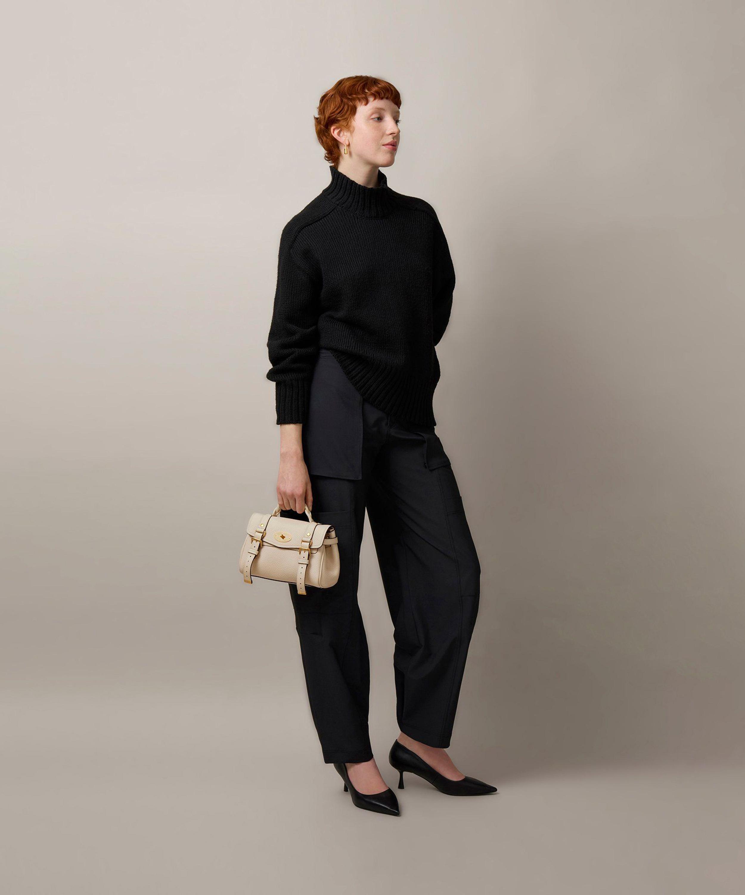 Mulberry - Eggshell Heavy Grain Leather Mini Alexa Tote Bag image number 2