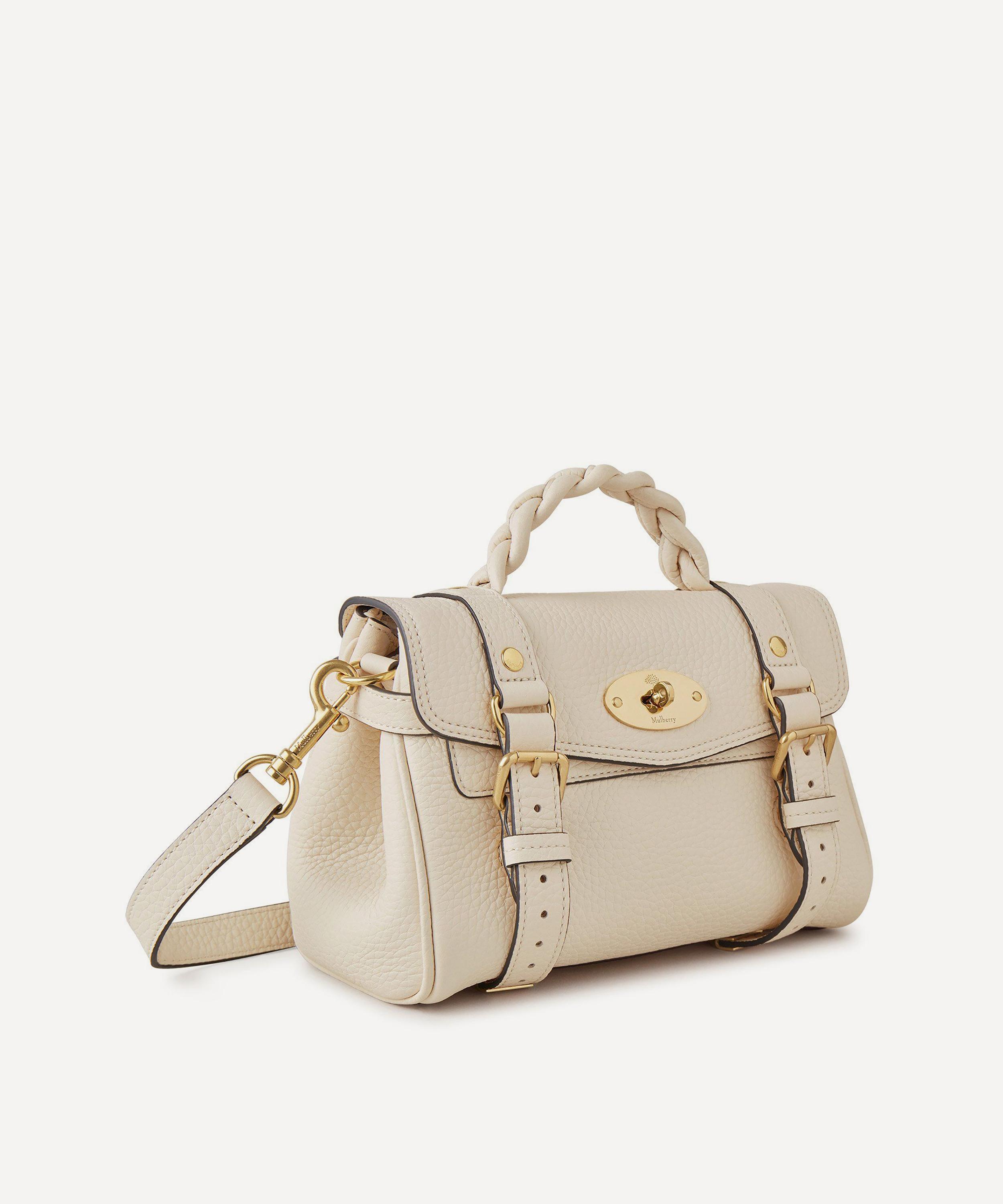 Mulberry - Eggshell Heavy Grain Leather Mini Alexa Tote Bag image number 4