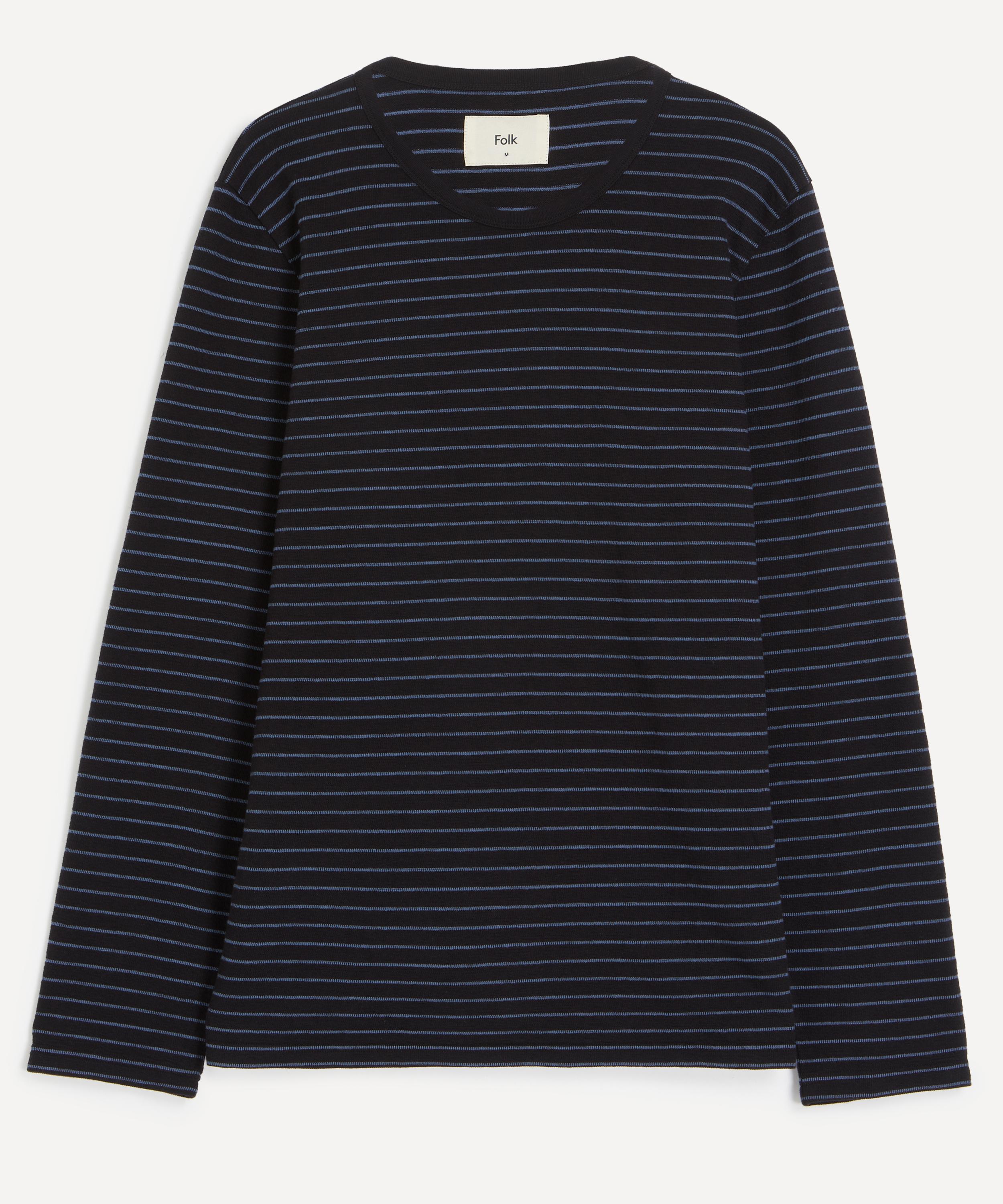 Folk - Textured Striped Long-Sleeve T-Shirt