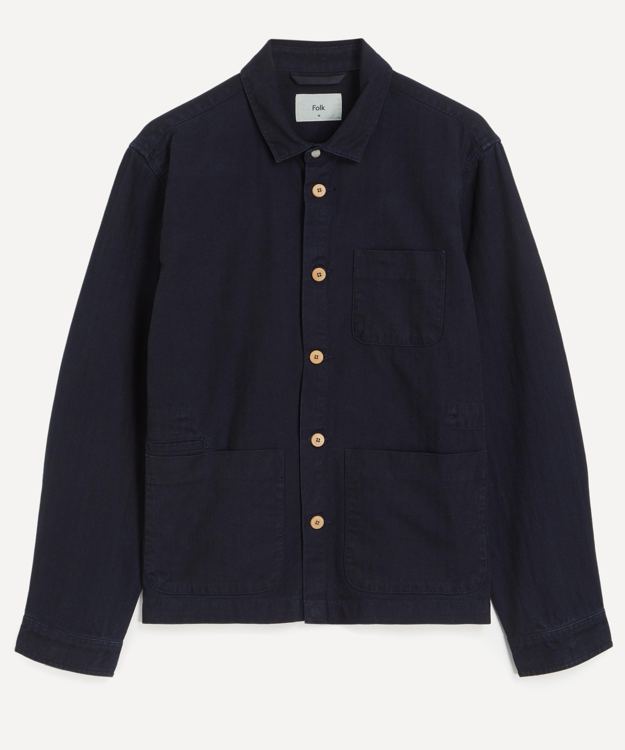 Folk - Deep Indigo Herringbone Assembly Jacket