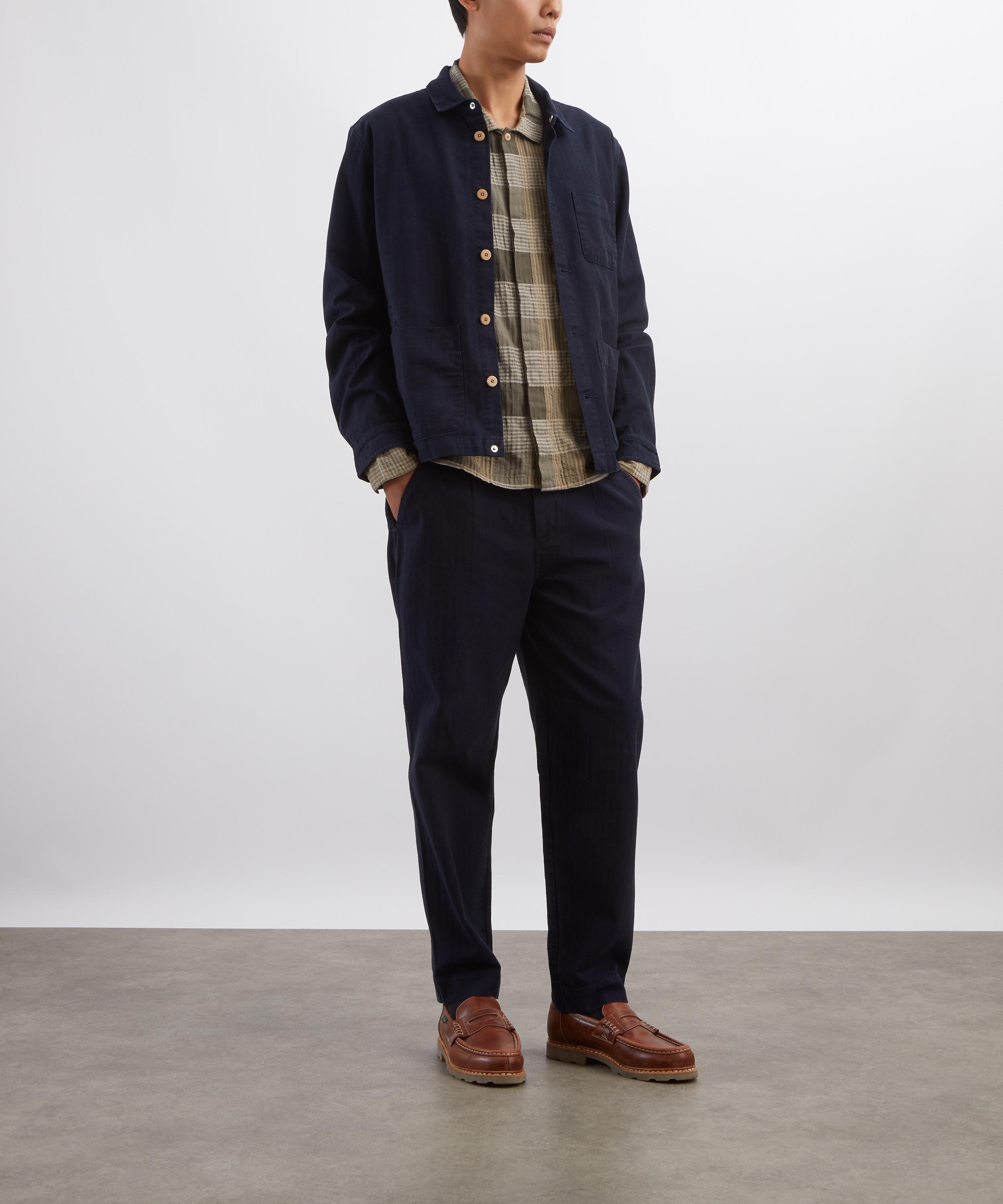 Folk - Deep Indigo Herringbone Assembly Jacket image number 1
