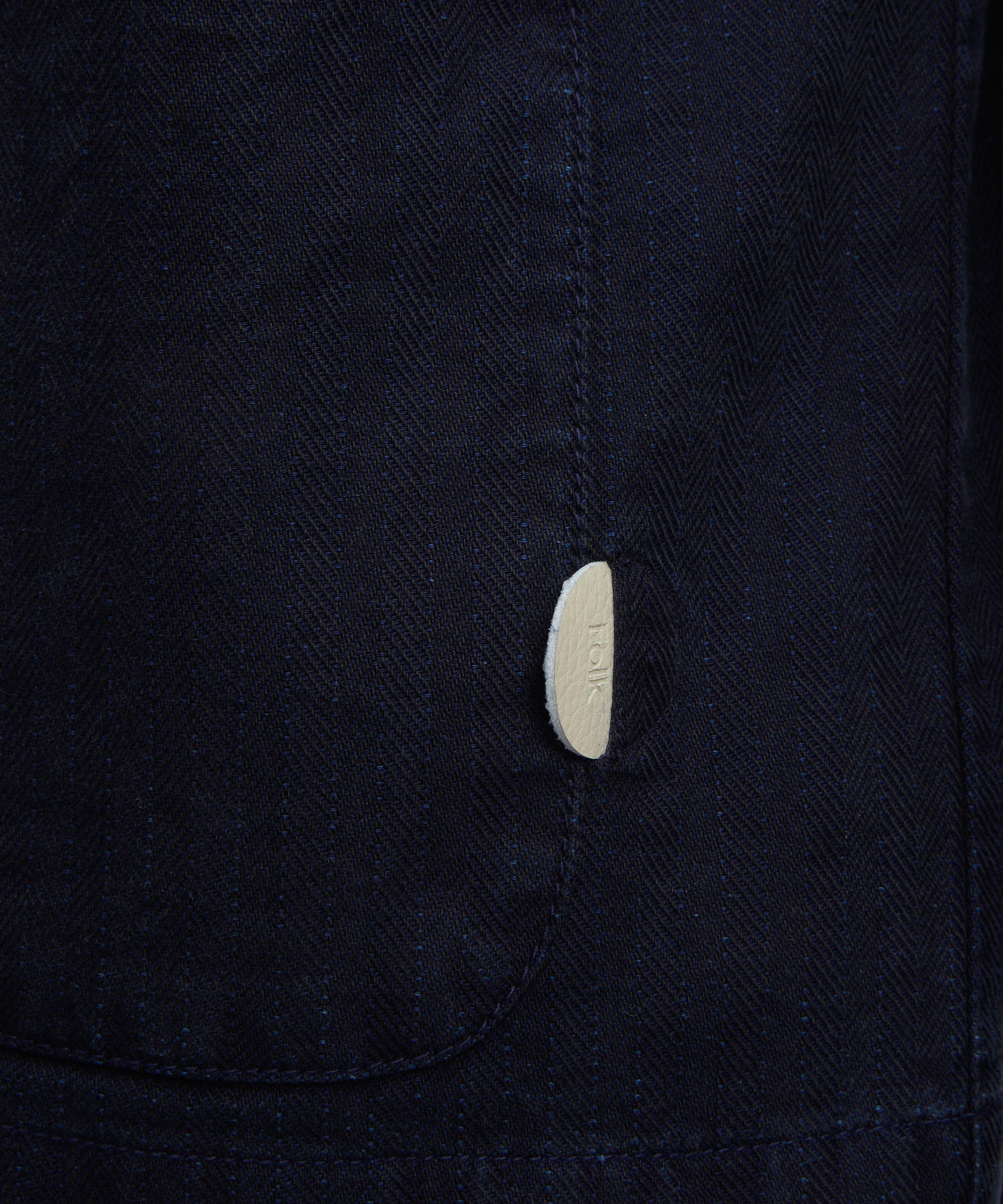 Folk - Deep Indigo Herringbone Assembly Jacket image number 4