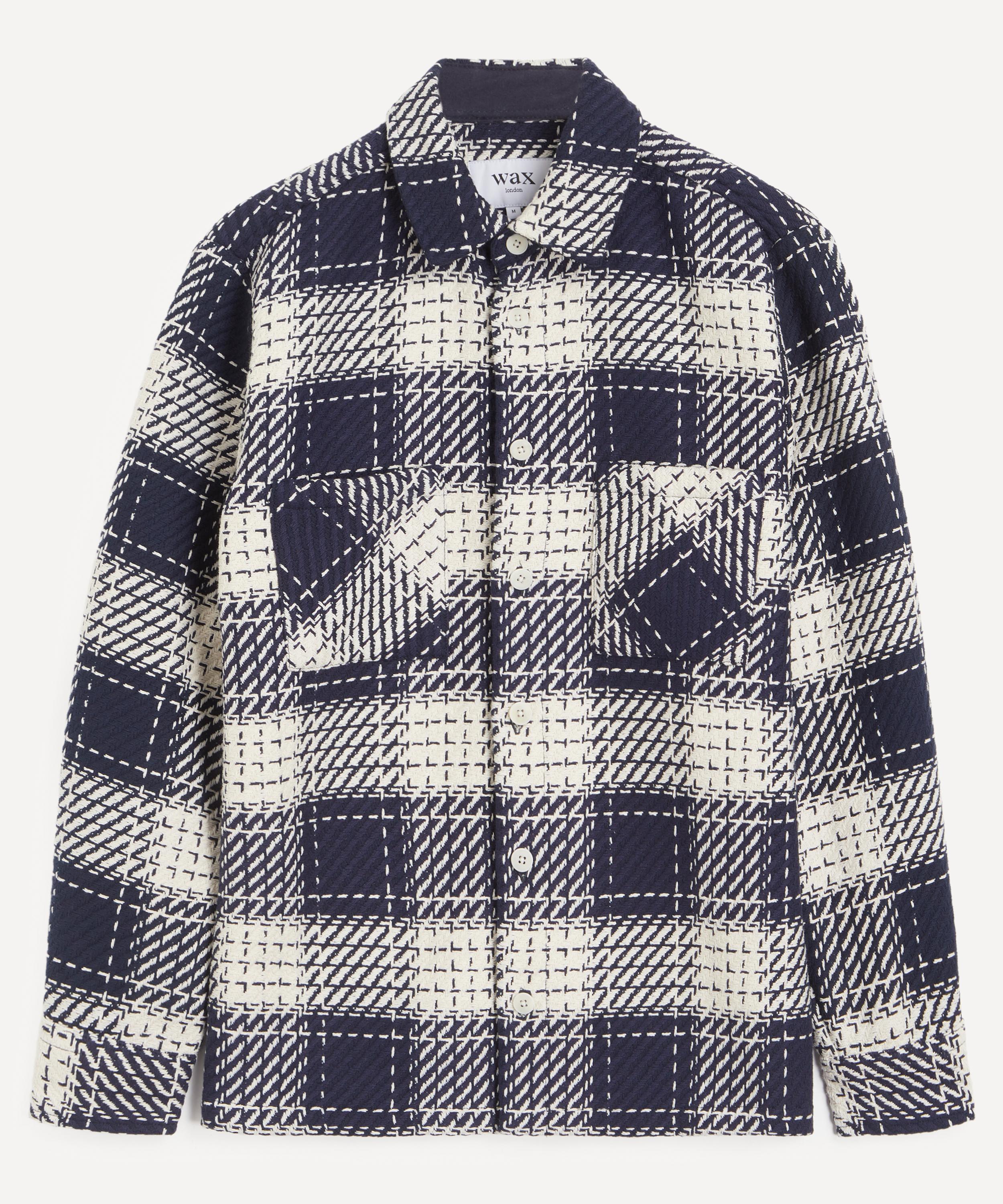 Wax London - Whiting Overshirt in Navy Marine Beatnik Check