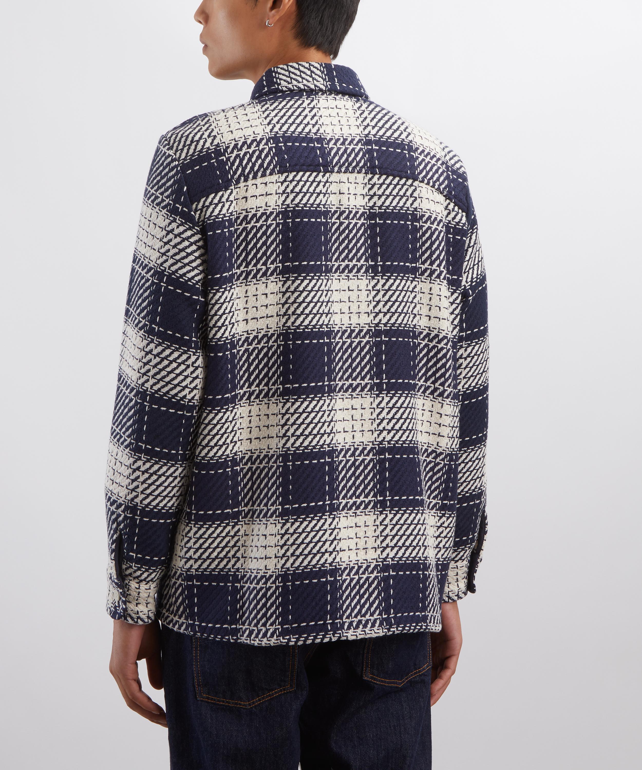 Wax London - Whiting Overshirt in Navy Marine Beatnik Check image number 3