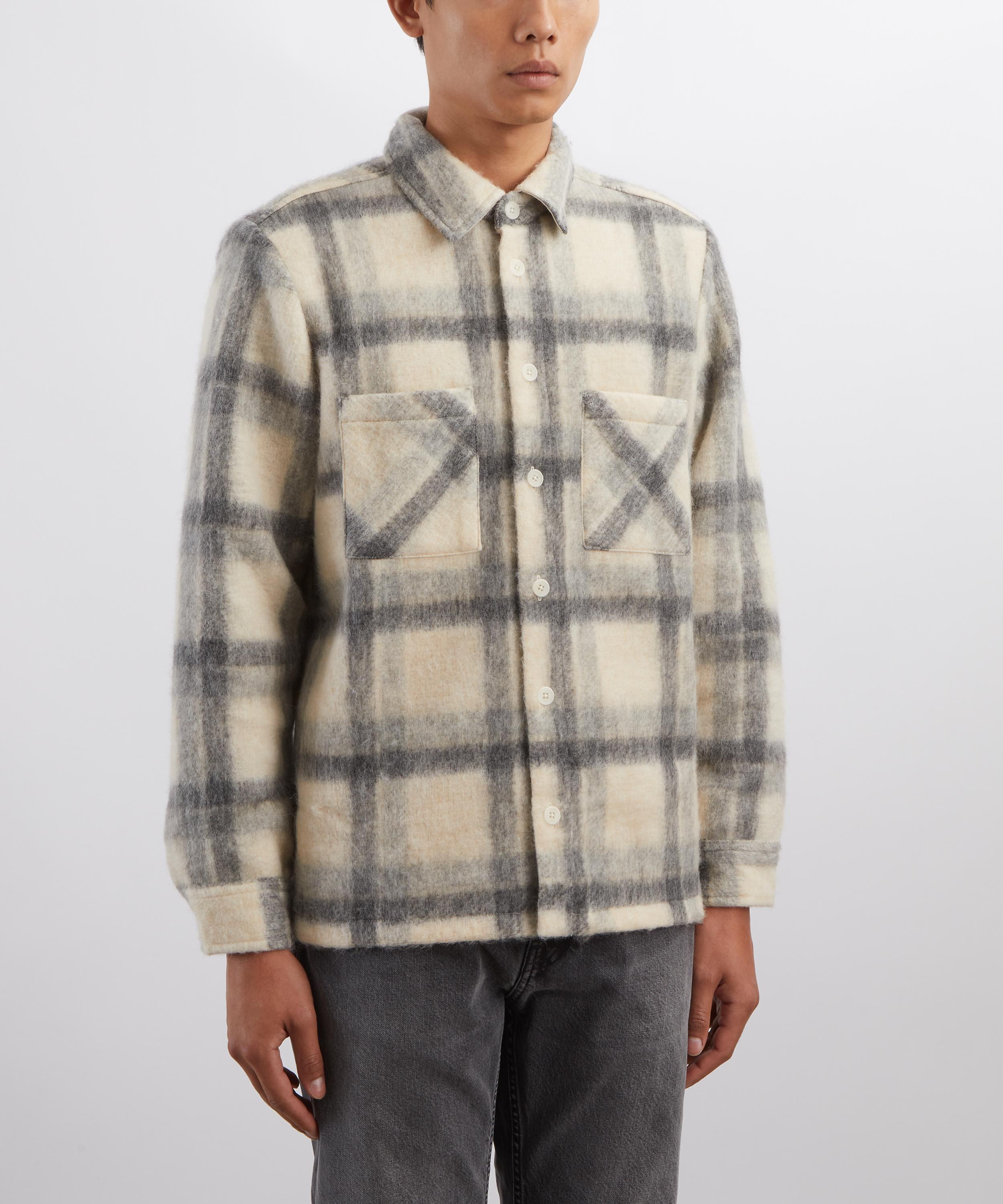 Wax London - Whiting Overshirt in Ash Wool-Blend Check image number 2