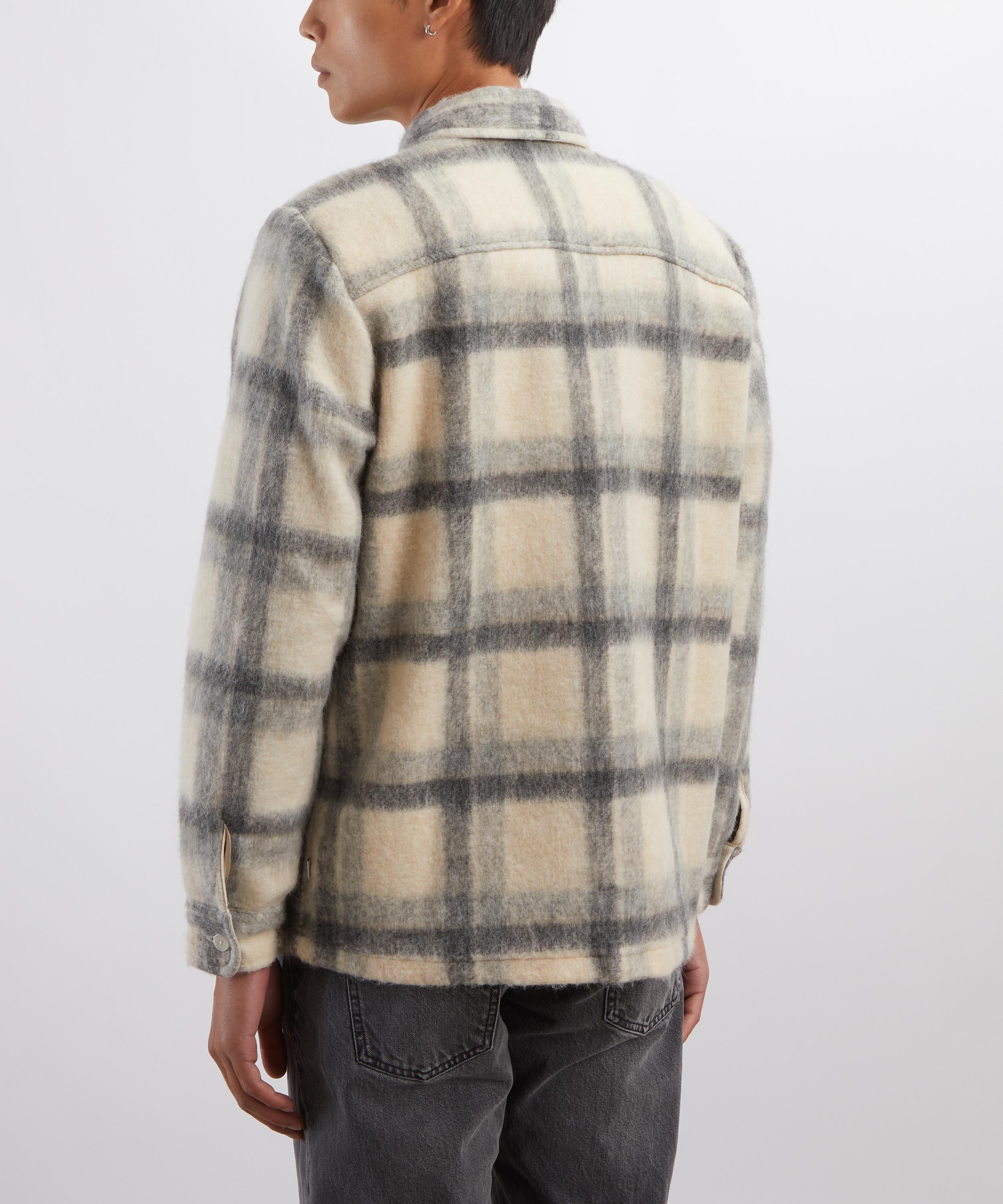 Wax London - Whiting Overshirt in Ash Wool-Blend Check image number 3