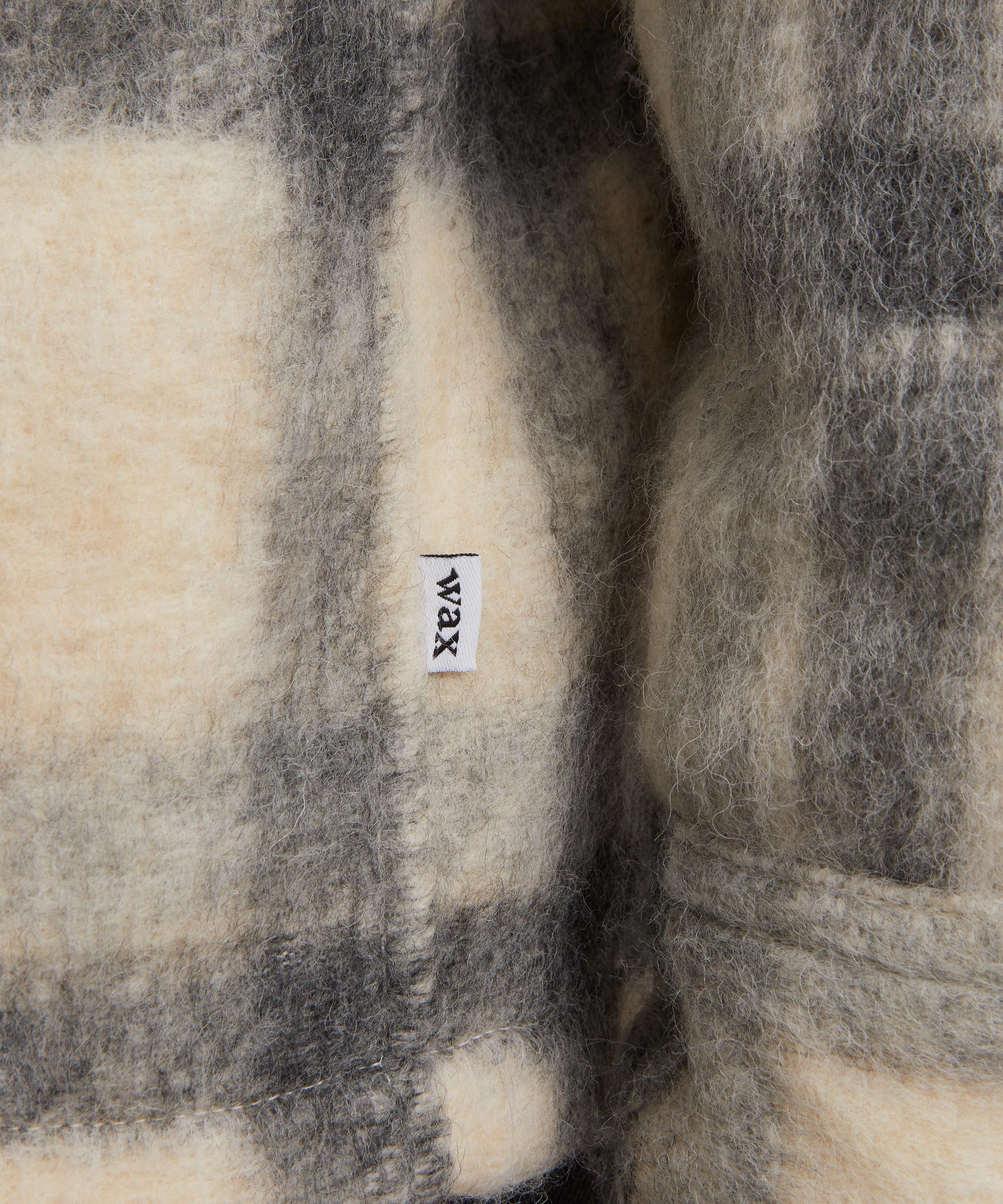 Wax London - Whiting Overshirt in Ash Wool-Blend Check image number 4