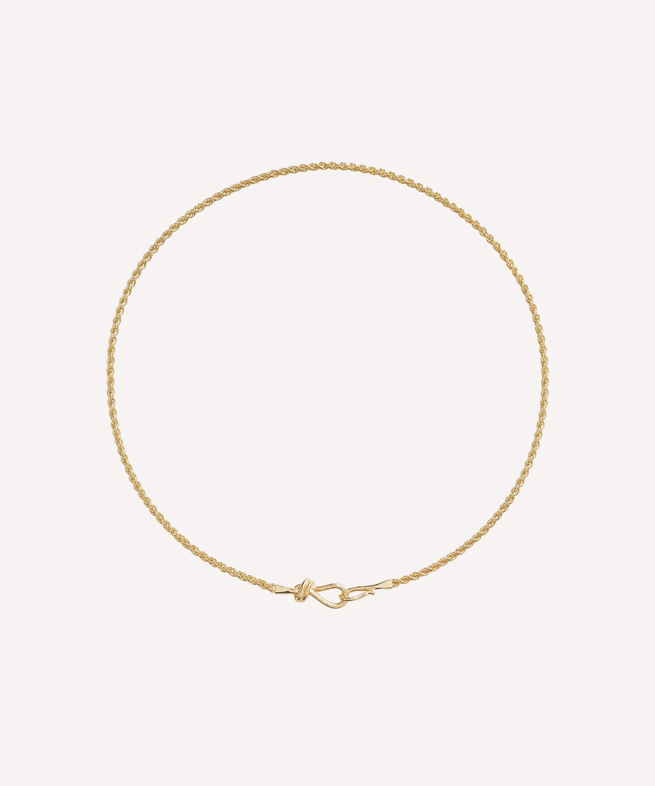 SHASHI - Gold-Plated Olympia Knot Necklace image number 0
