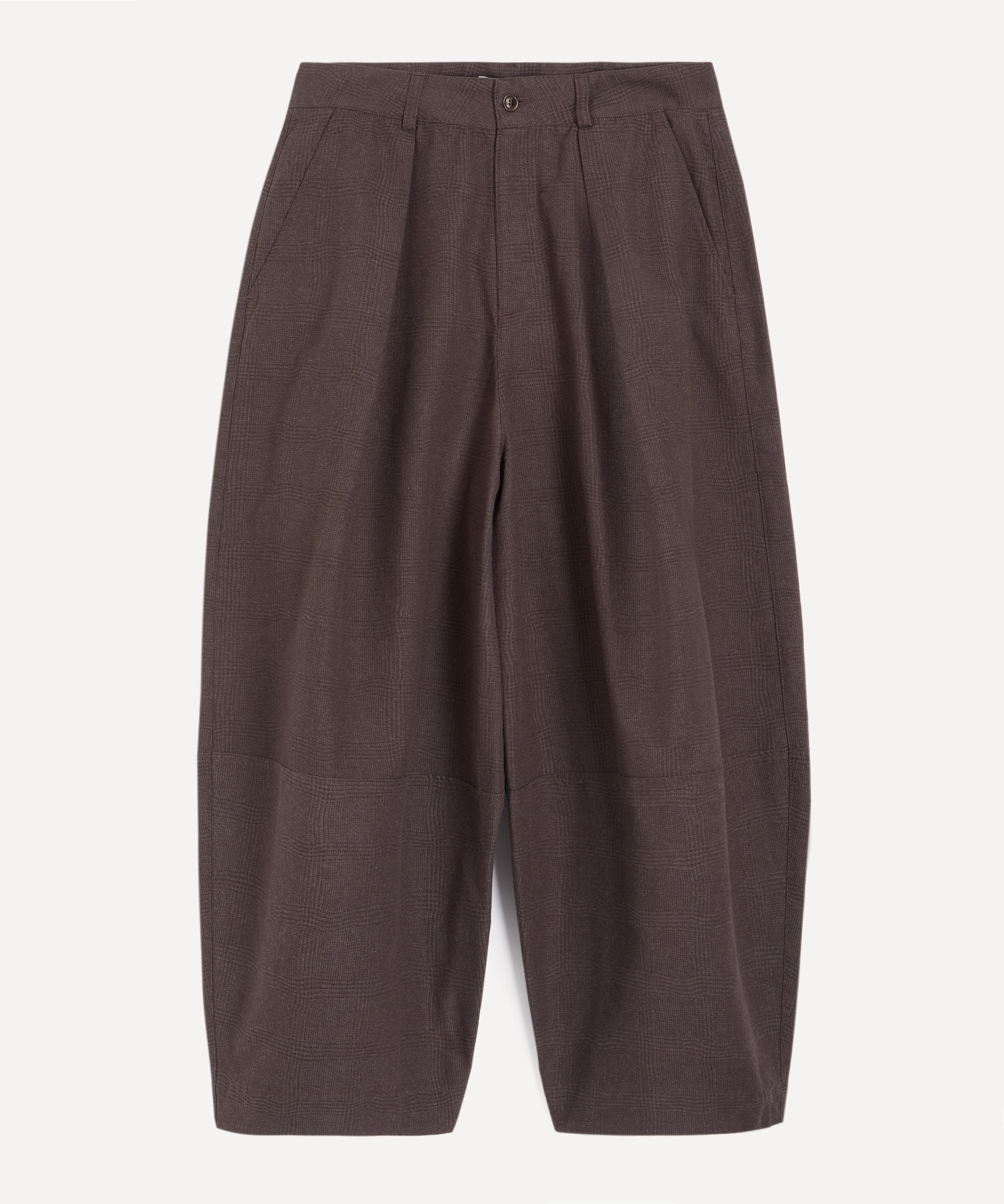YMC - Deadbeat Wavy Check Wide-Leg Trousers image number 0