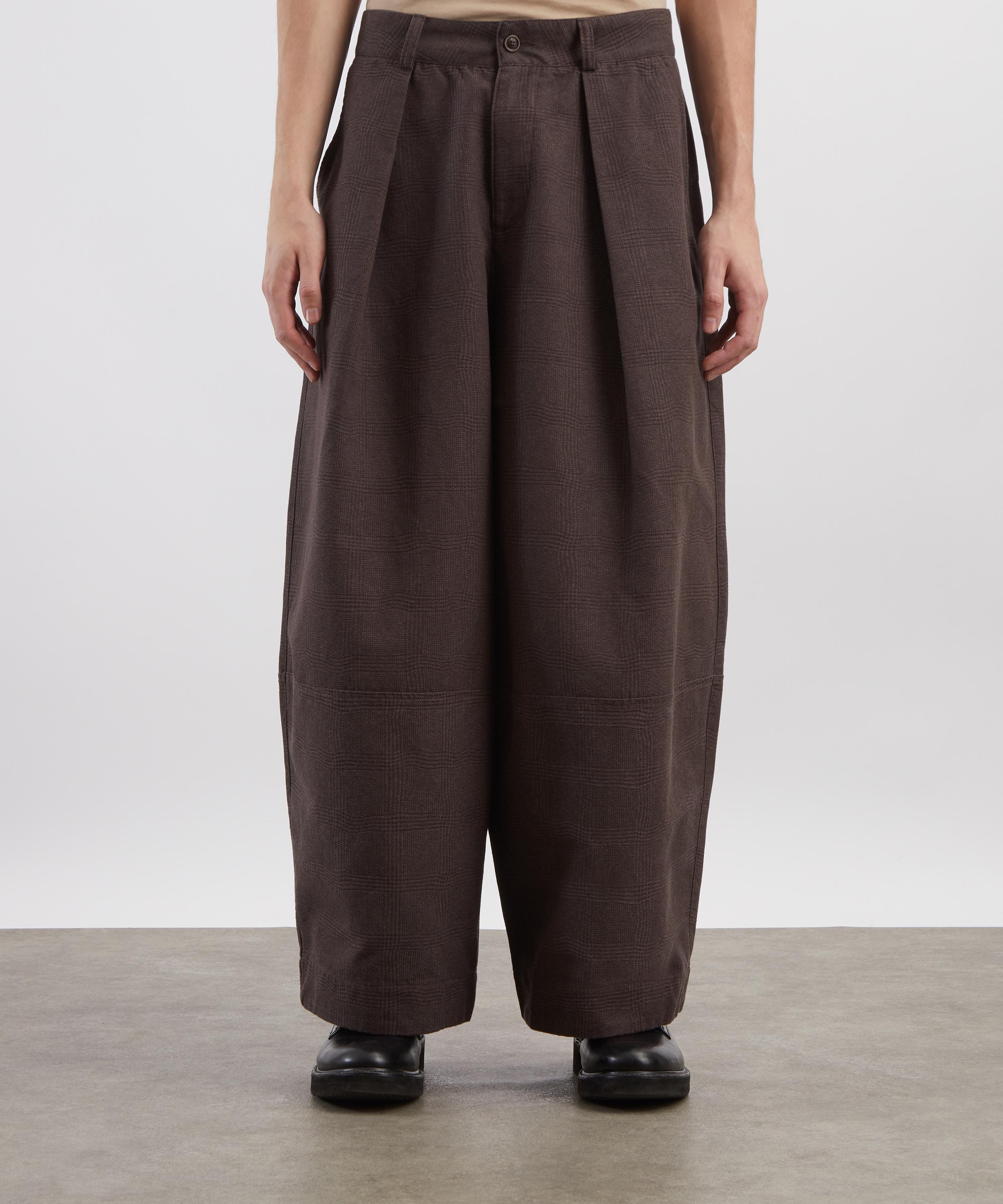 YMC - Deadbeat Wavy Check Wide-Leg Trousers image number 2