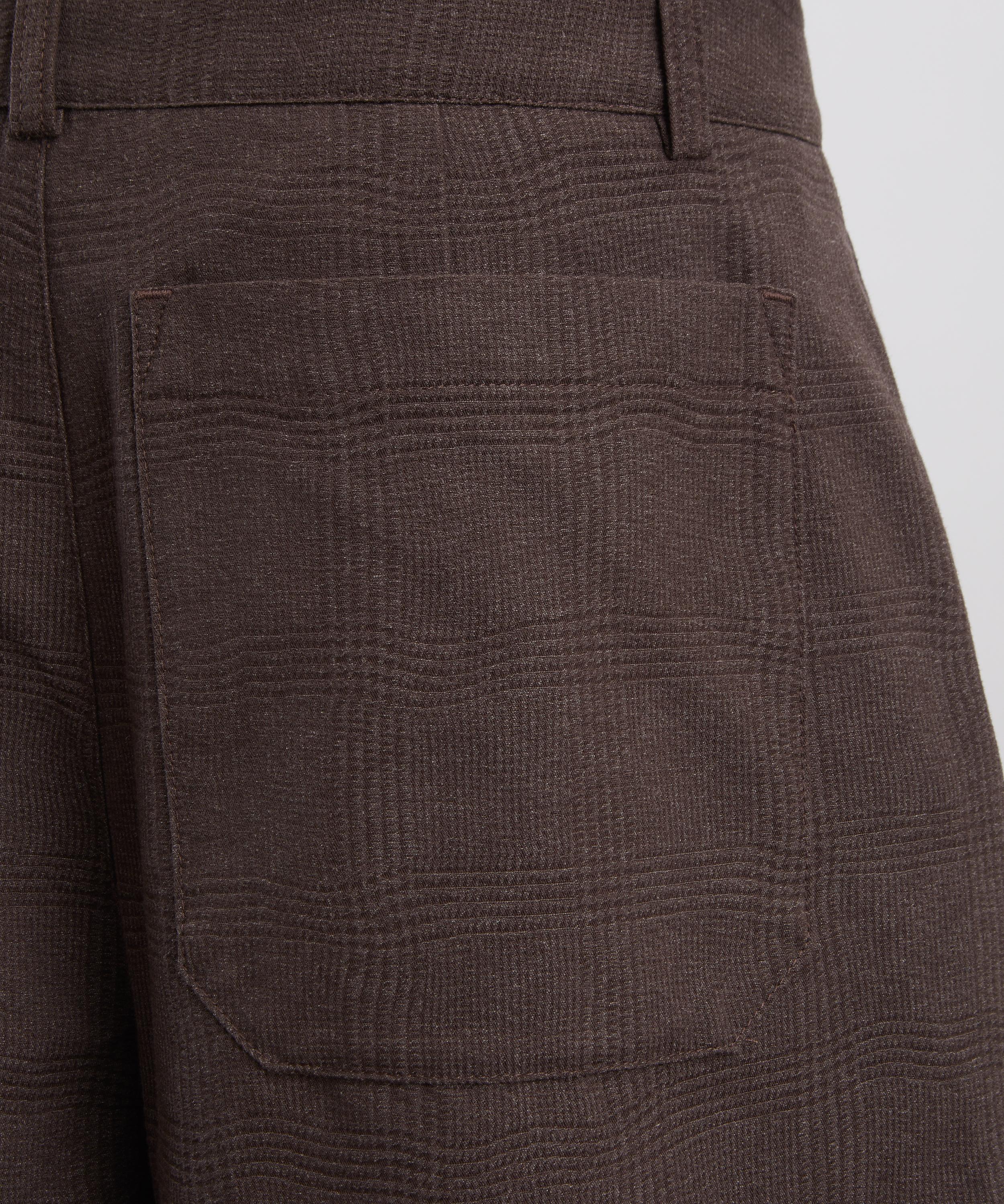 YMC - Deadbeat Wavy Check Wide-Leg Trousers image number 4