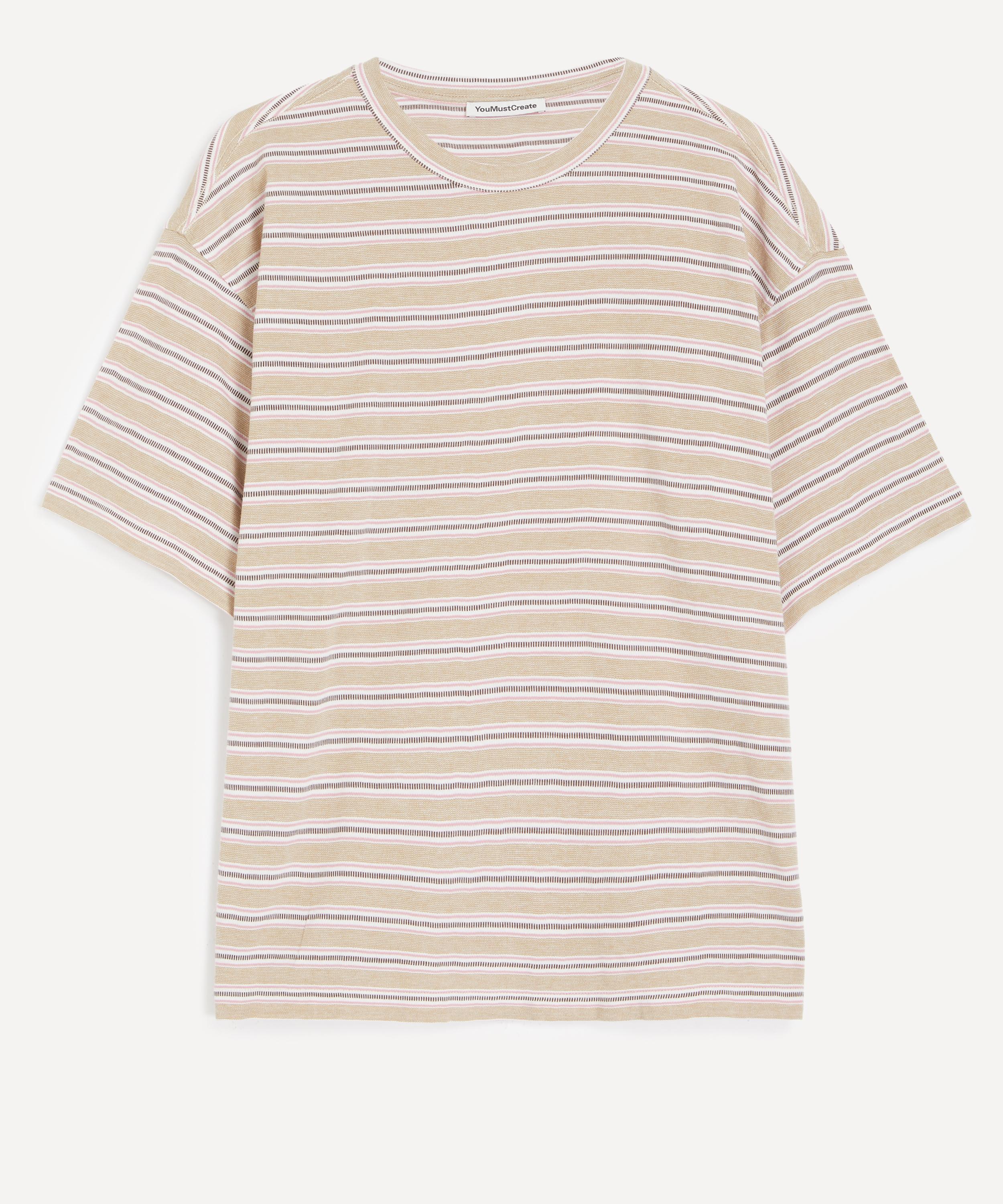 YMC - Triple Stripe Taupe T-Shirt image number 0