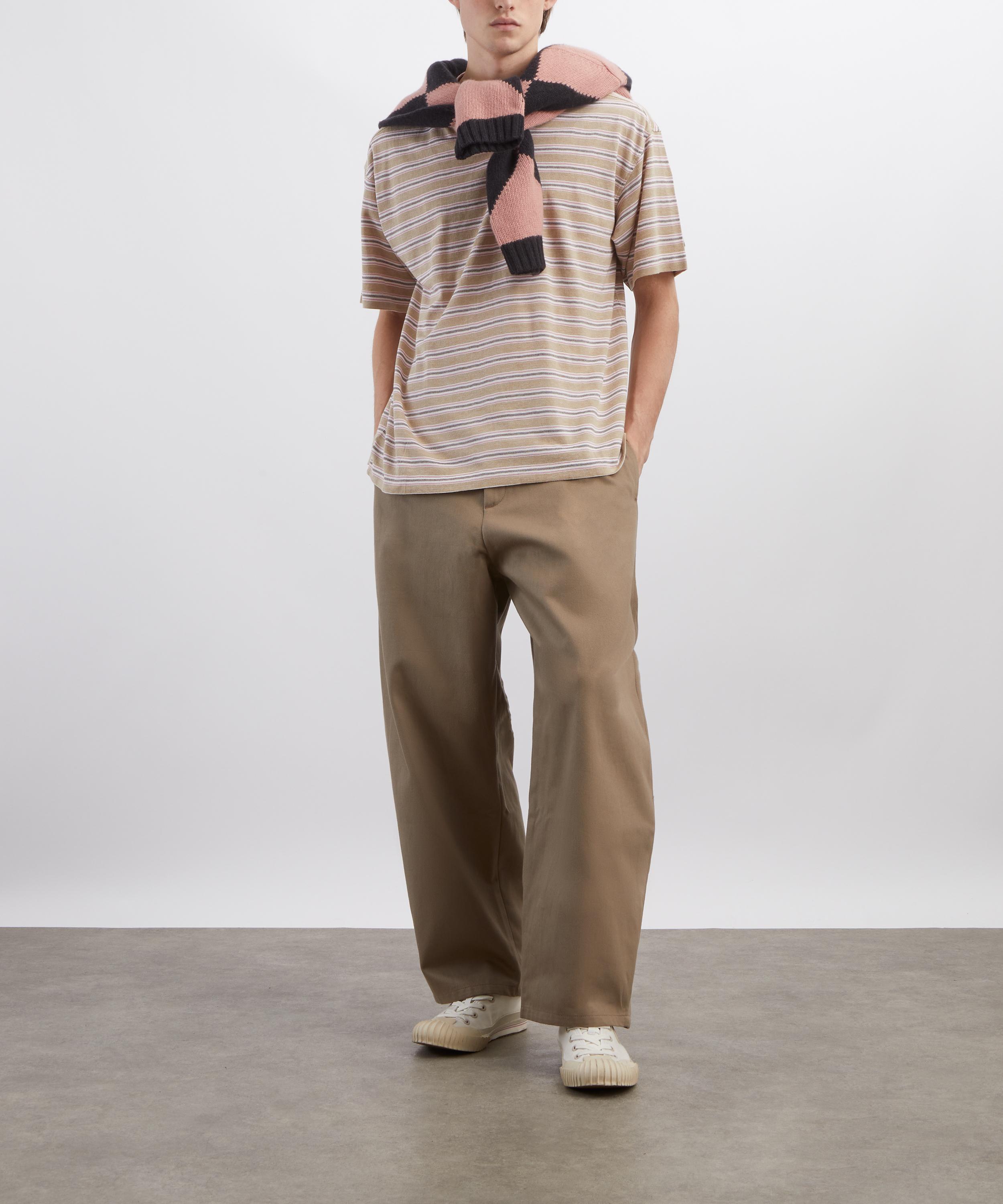 YMC - Triple Stripe Taupe T-Shirt image number 1