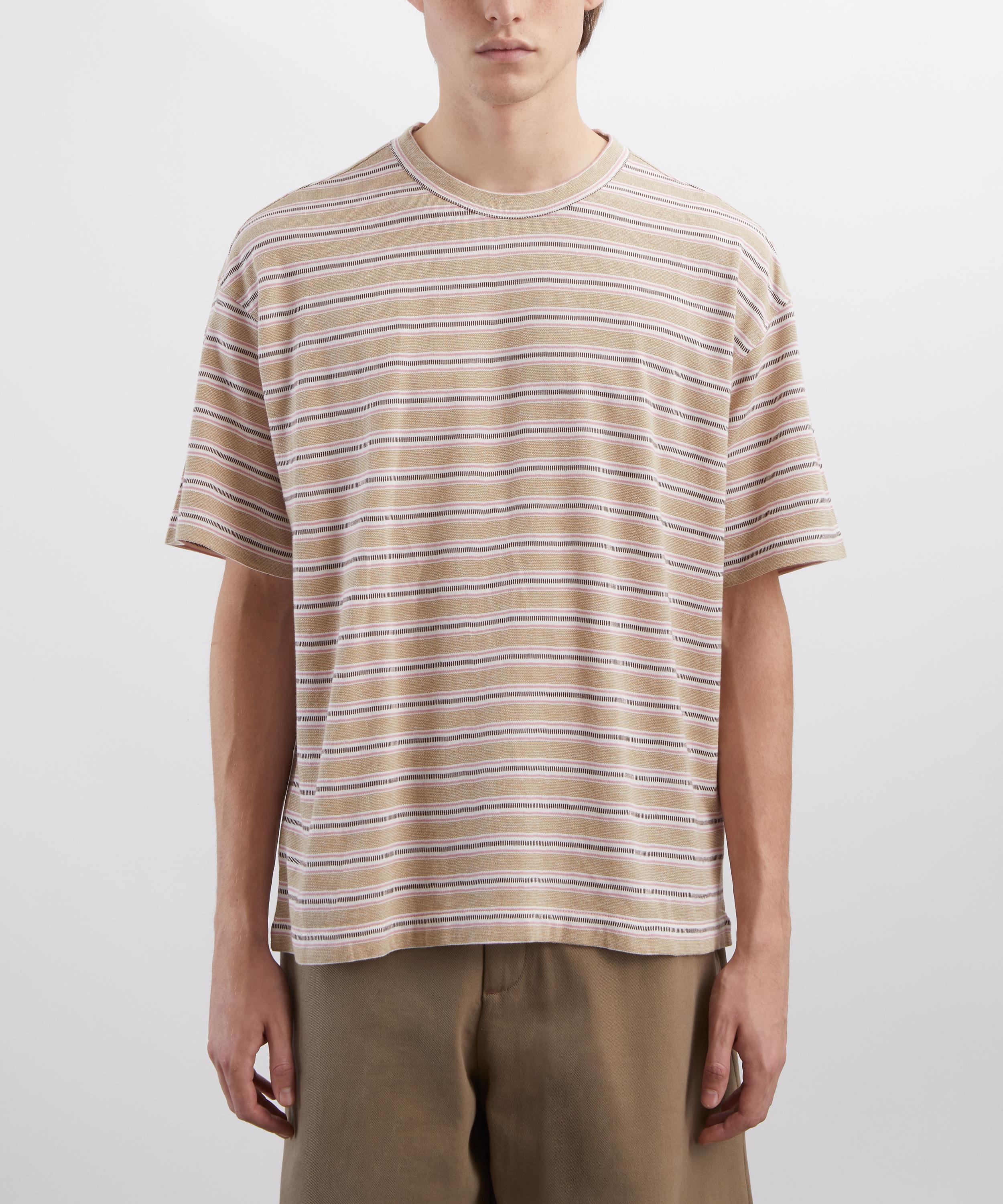 YMC - Triple Stripe Taupe T-Shirt image number 2