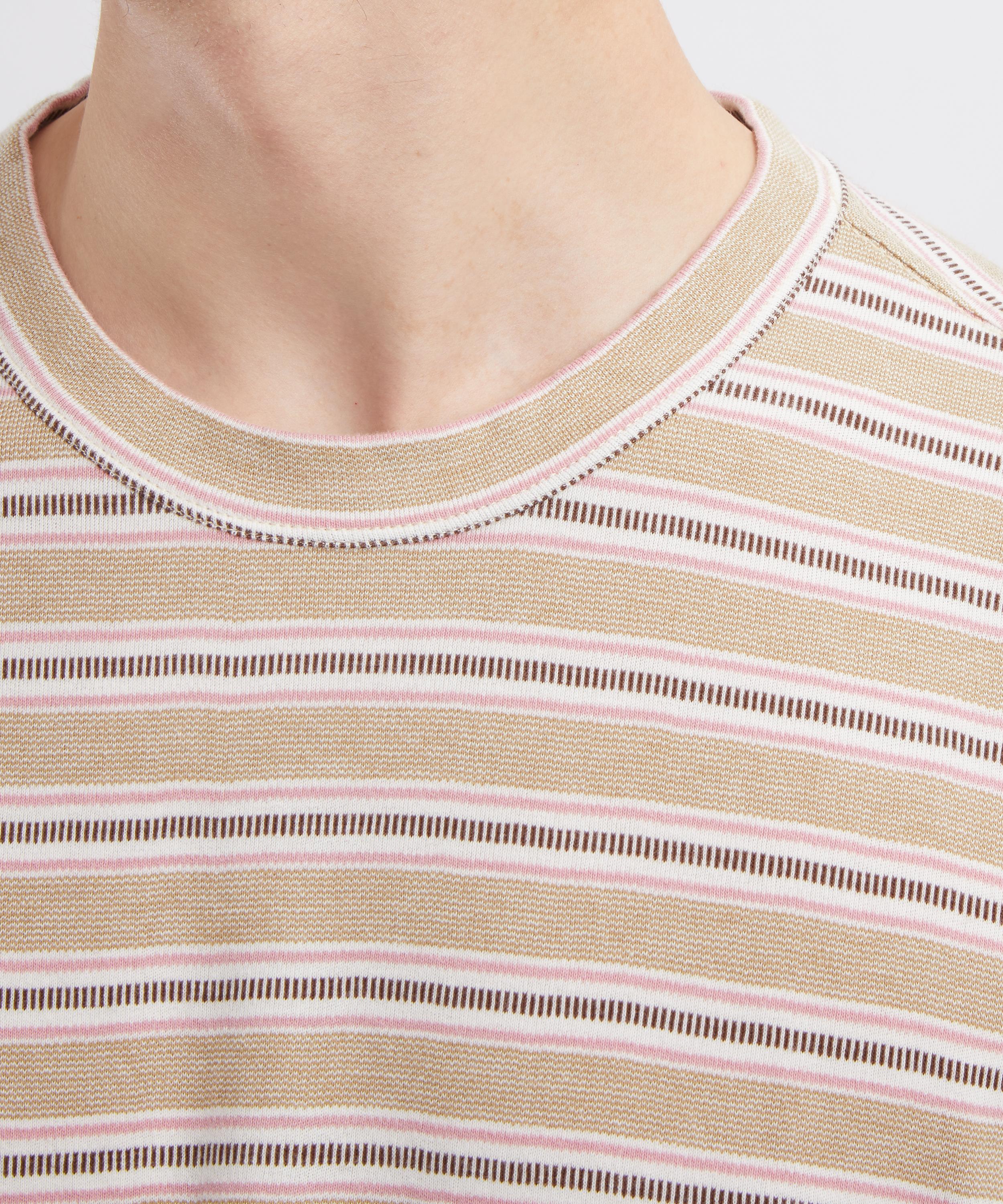 YMC - Triple Stripe Taupe T-Shirt image number 4