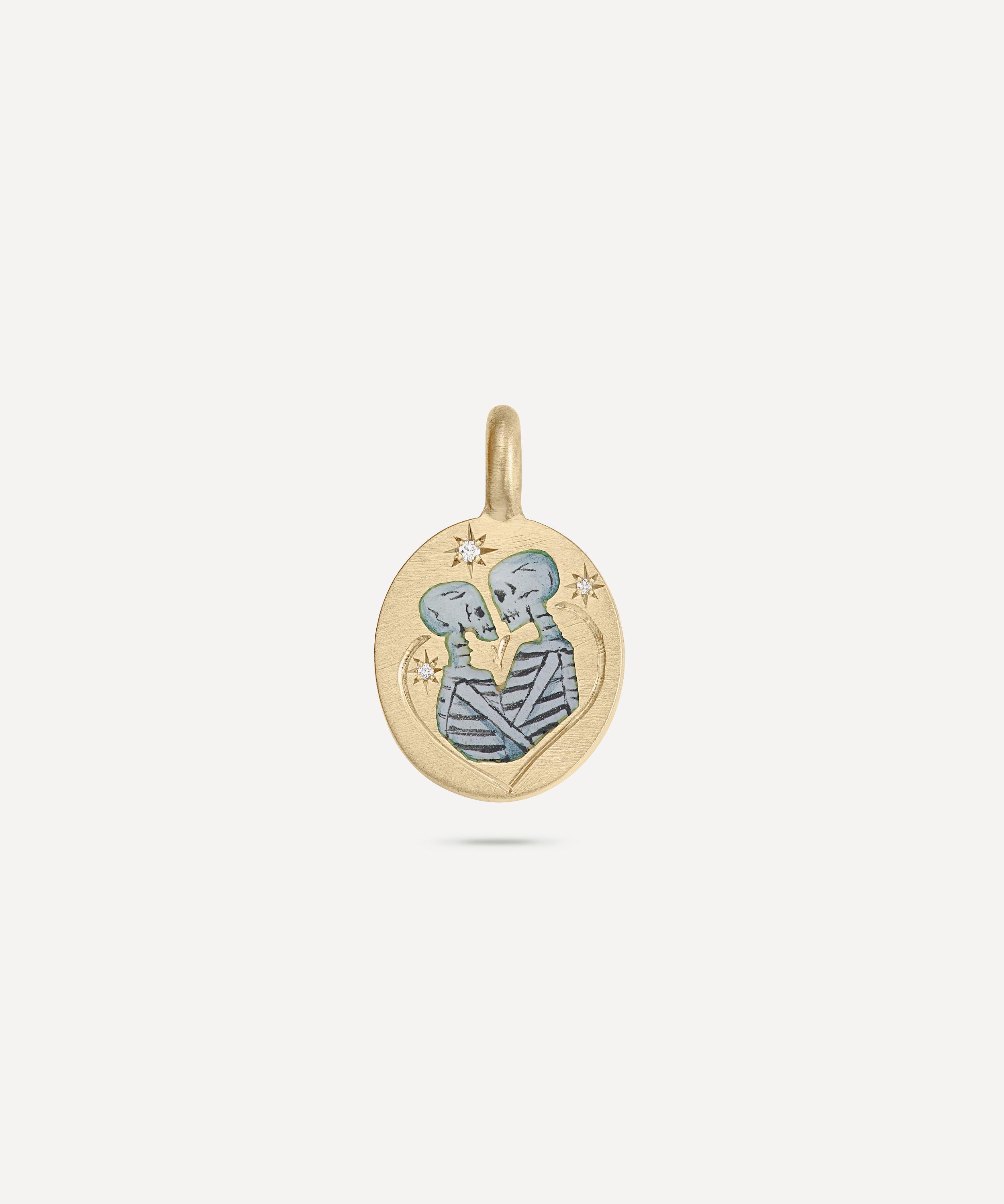 Cece Jewellery - 18ct Gold Skeleton Lovers Diamond Pendant Necklace
