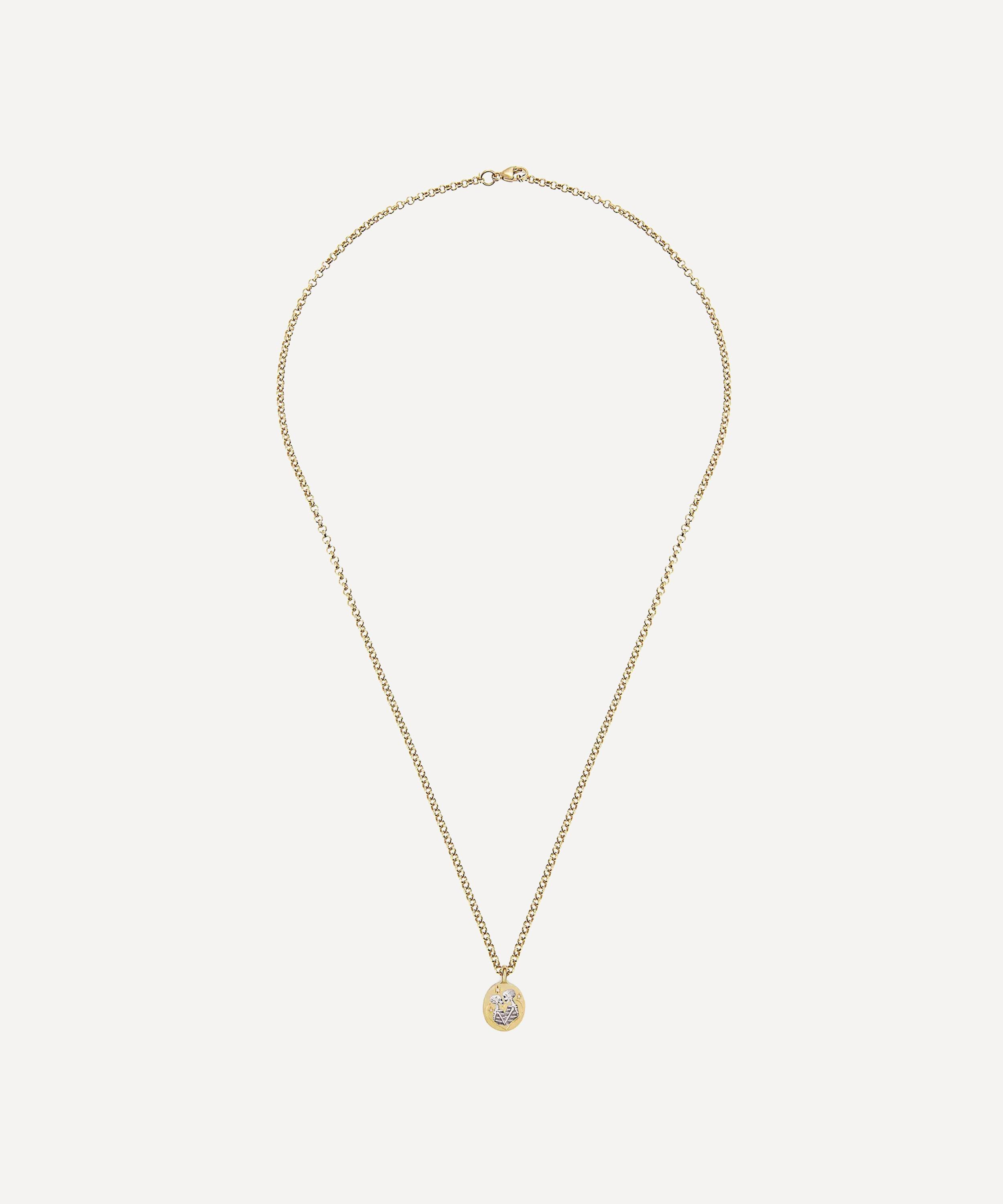 Cece Jewellery - 18ct Gold Skeleton Lovers Diamond Pendant Necklace image number 1