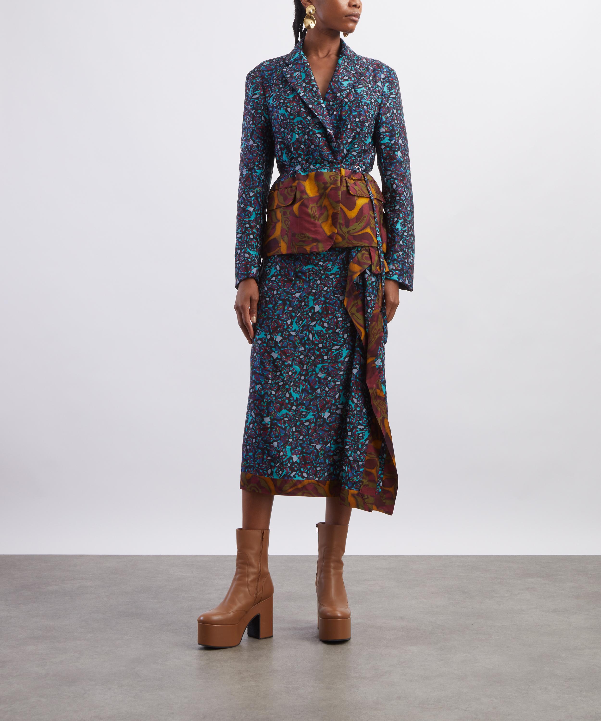 Dries Van Noten - Contrast Print Double-Breasted Blazer image number 1