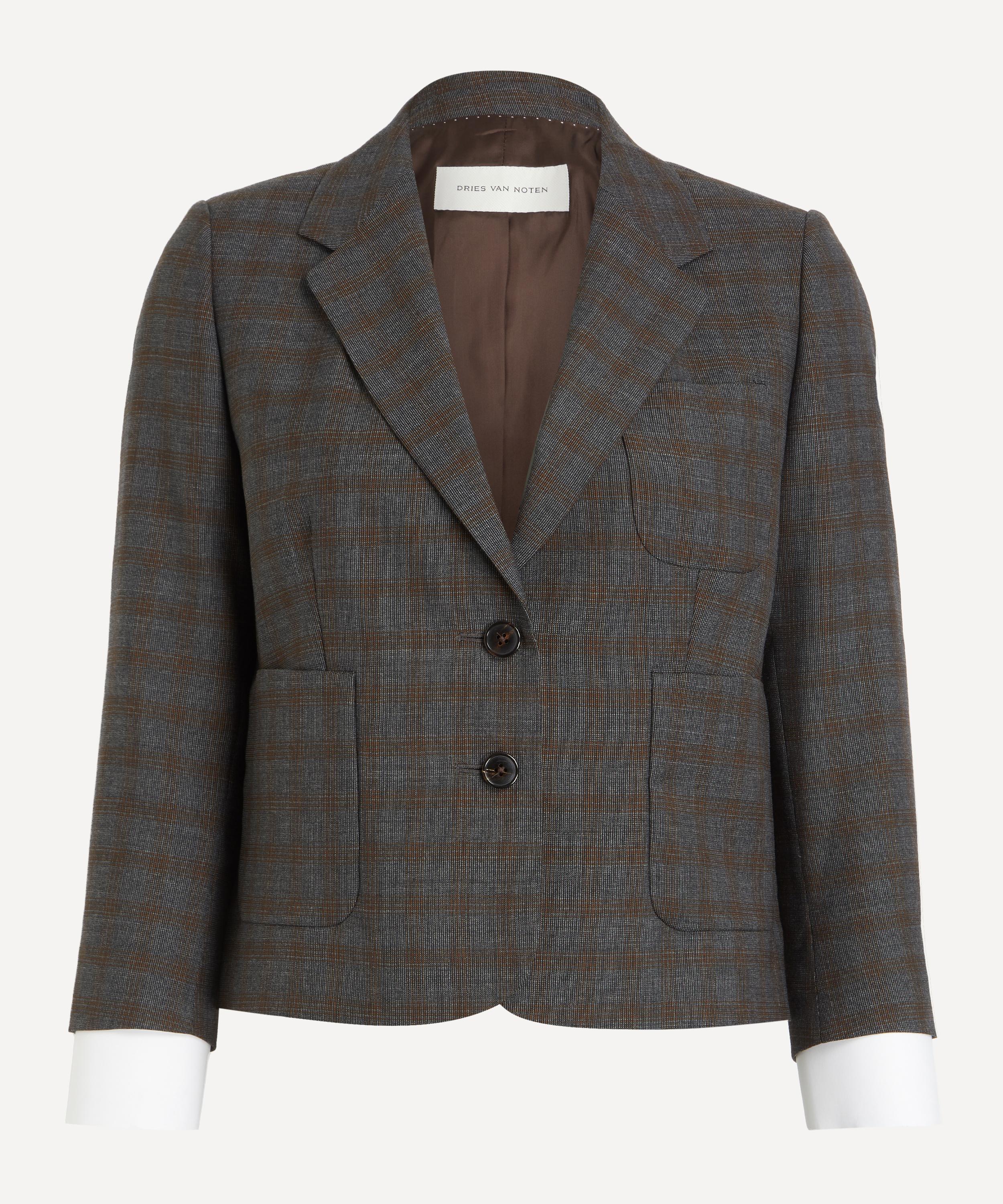 Dries Van Noten - Brown Cropped Wool Blazer image number 0