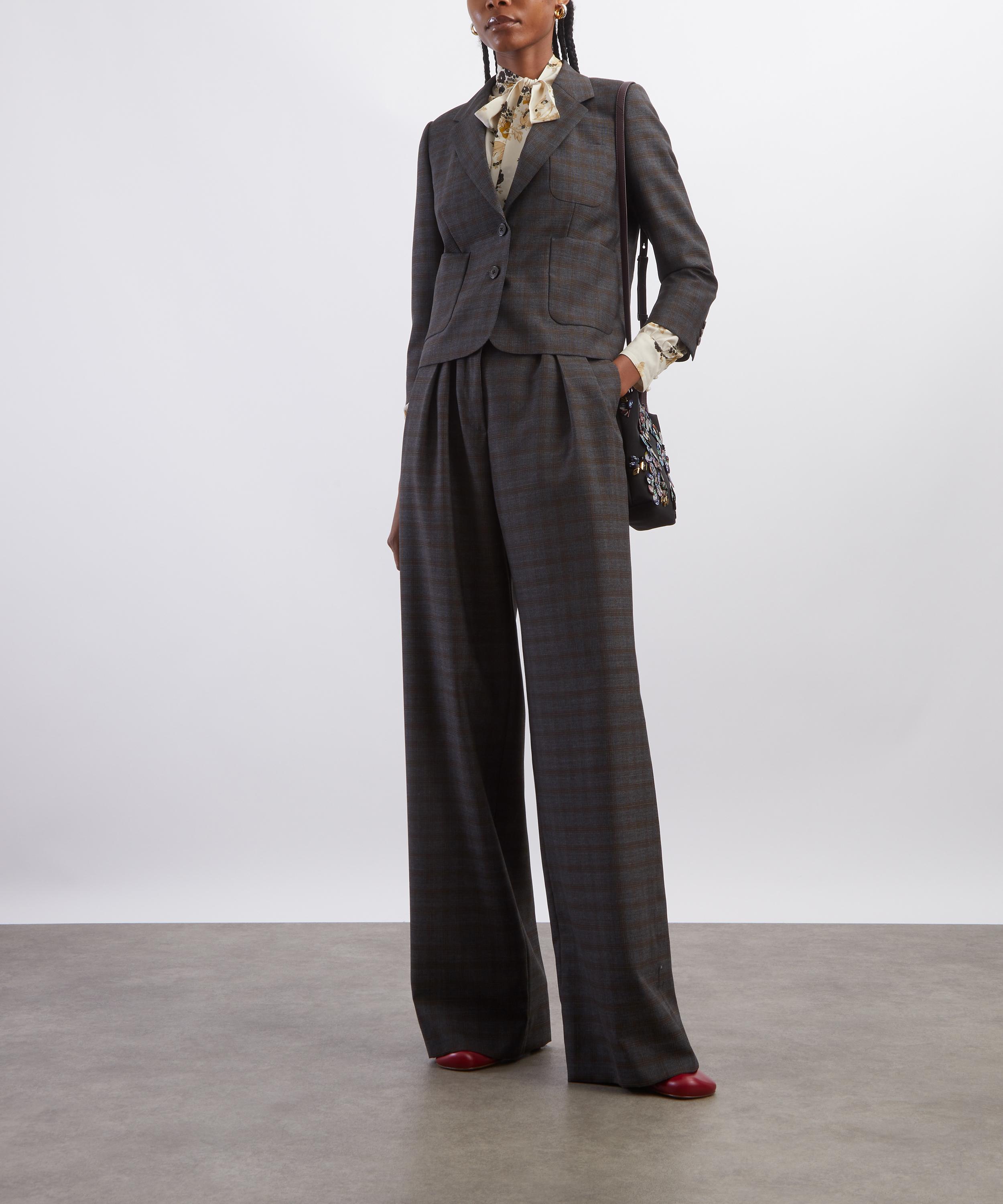 Dries Van Noten - Brown Cropped Wool Blazer image number 1