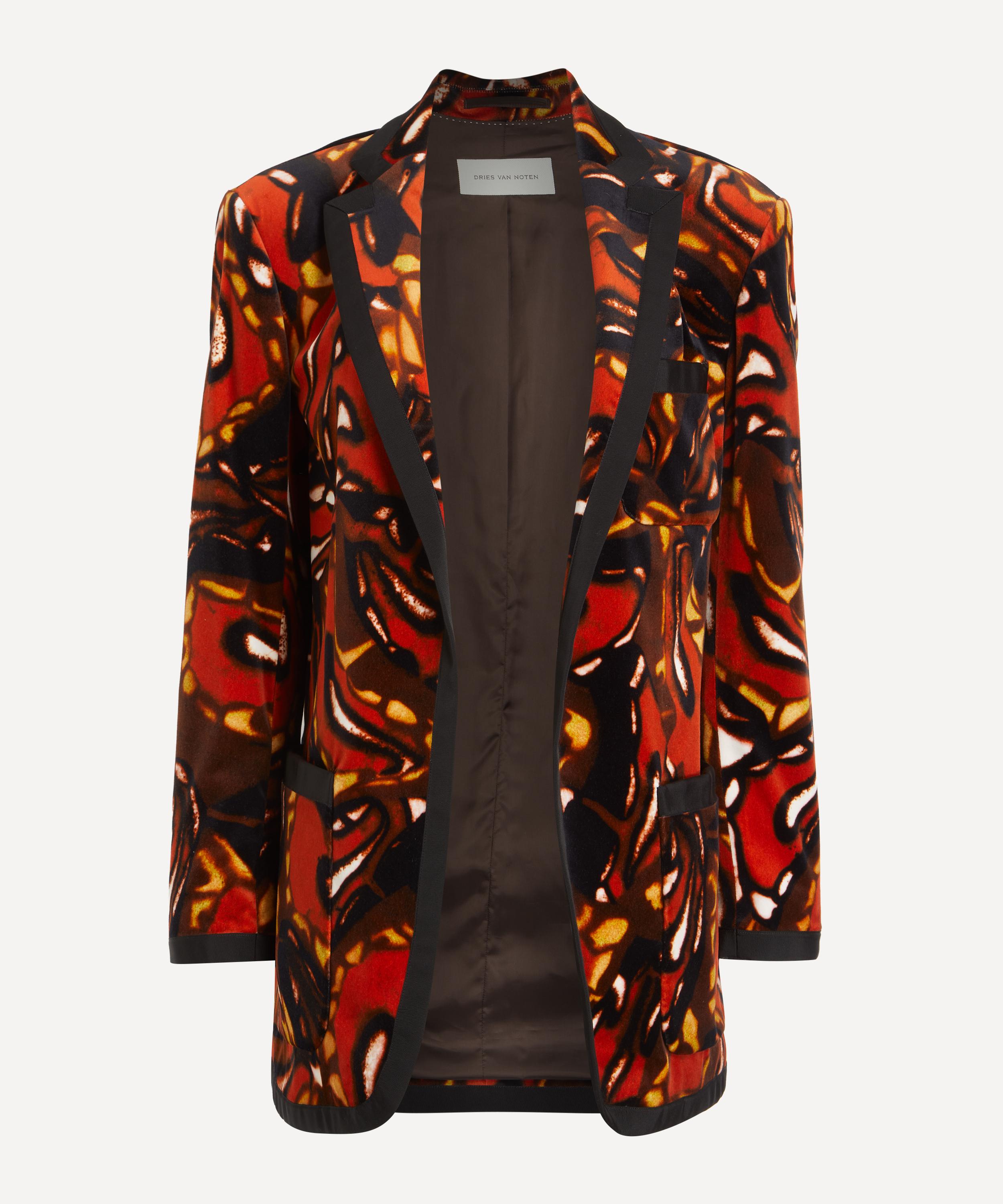 Dries Van Noten - Rust Oversized Velvet Blazer image number 0