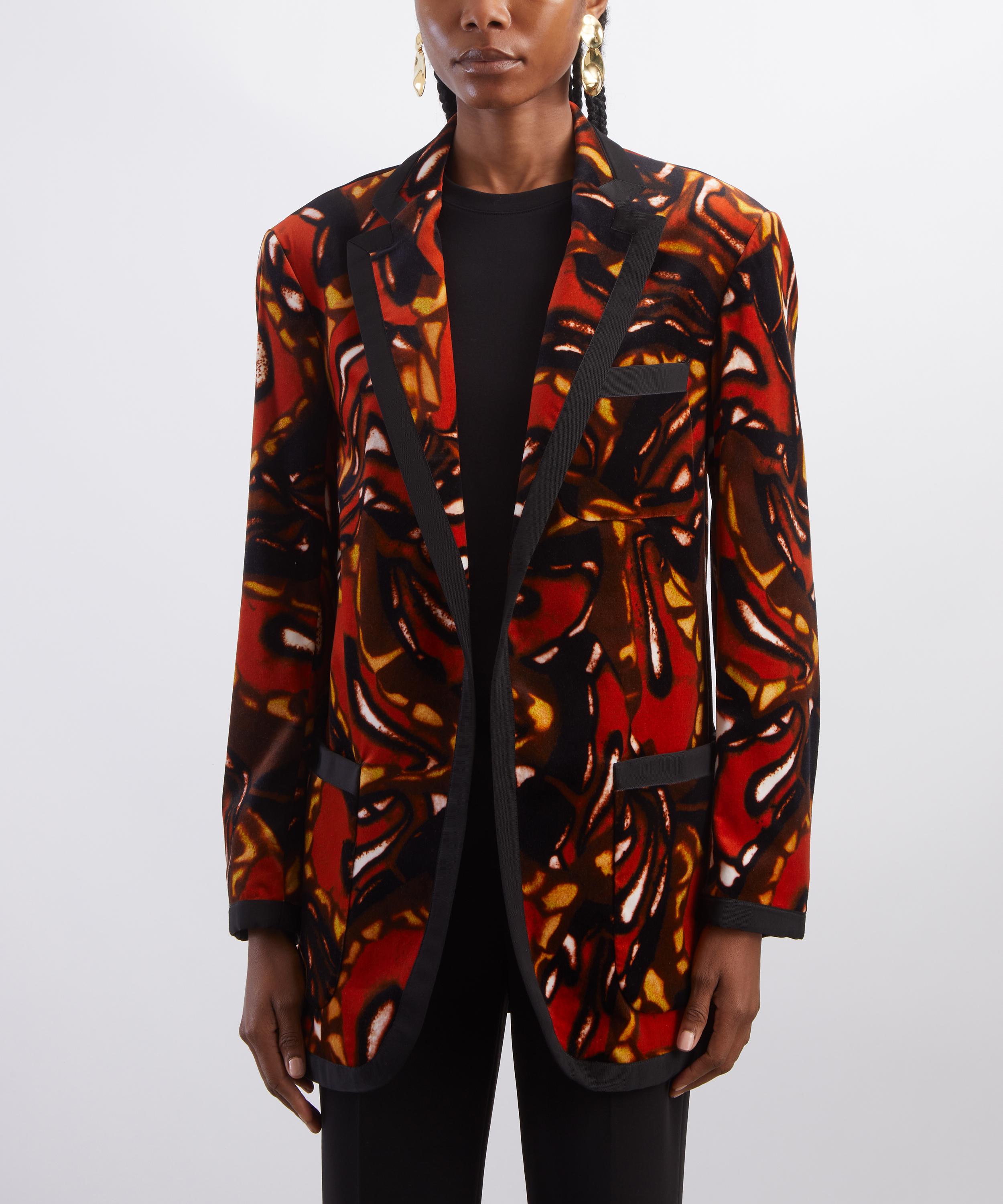 Dries Van Noten - Rust Oversized Velvet Blazer image number 2