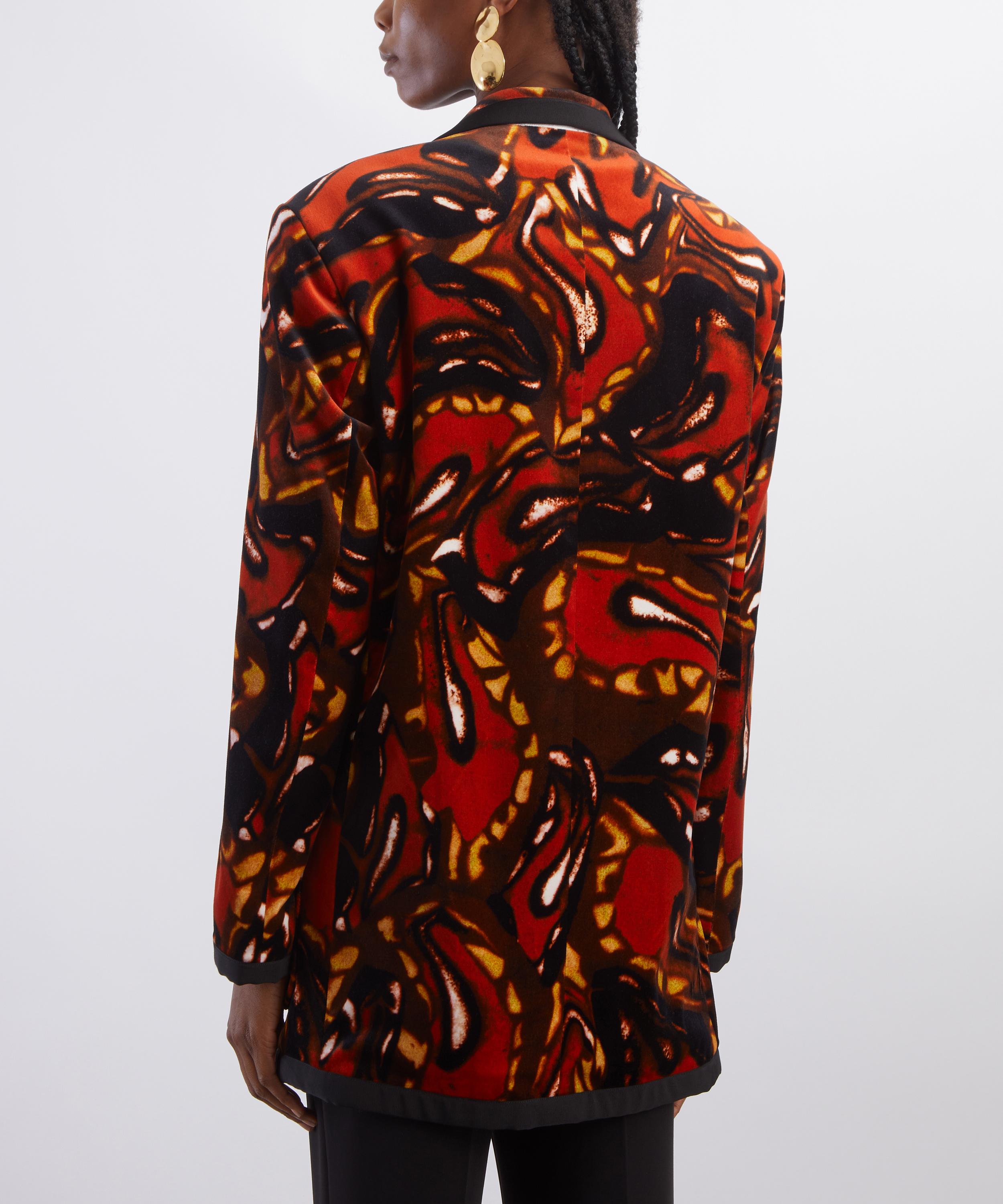 Dries Van Noten - Rust Oversized Velvet Blazer image number 3