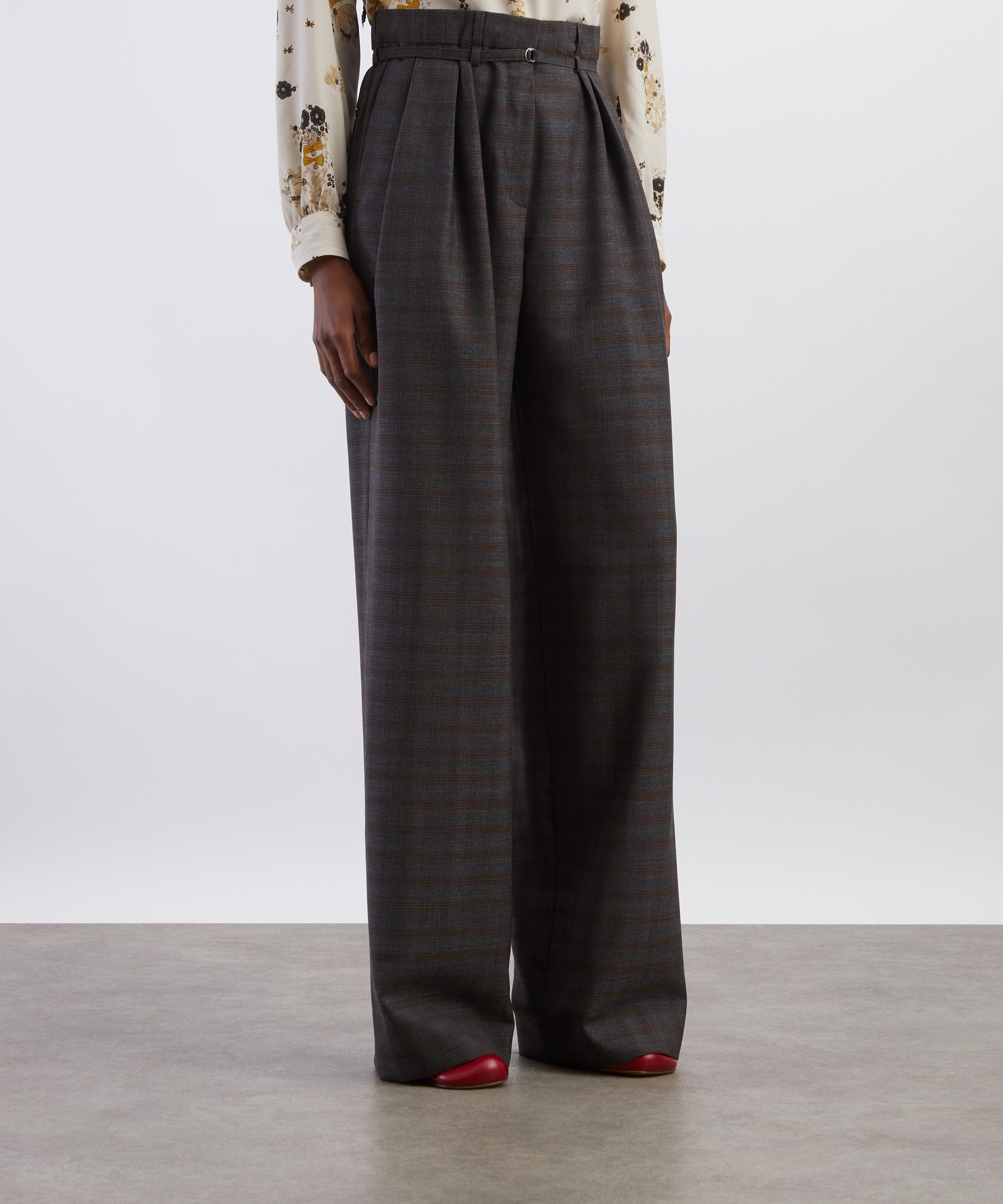 Dries Van Noten - Brown Belted Wool Trousers&nbsp; image number 2