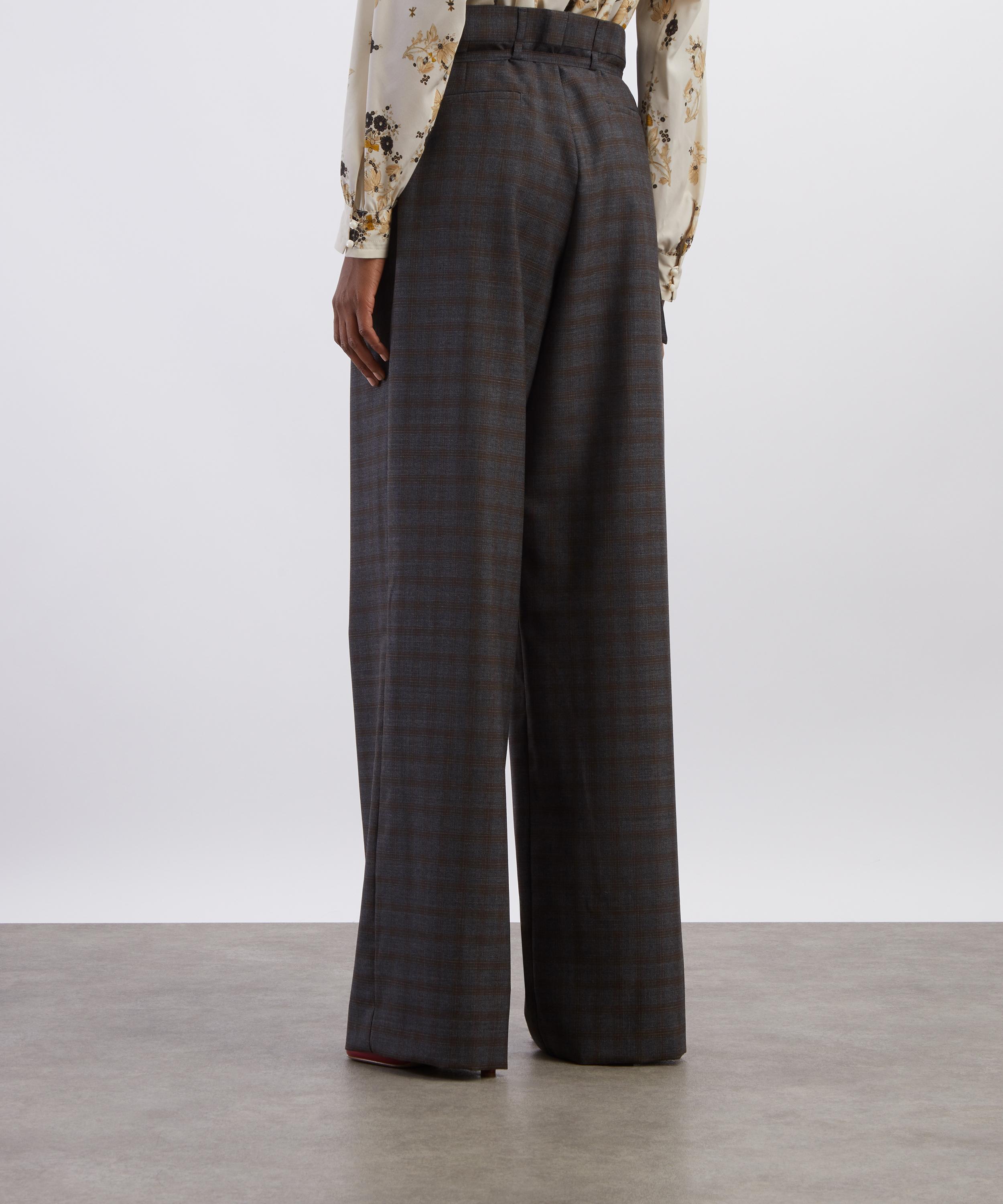Dries Van Noten - Brown Belted Wool Trousers&nbsp; image number 3