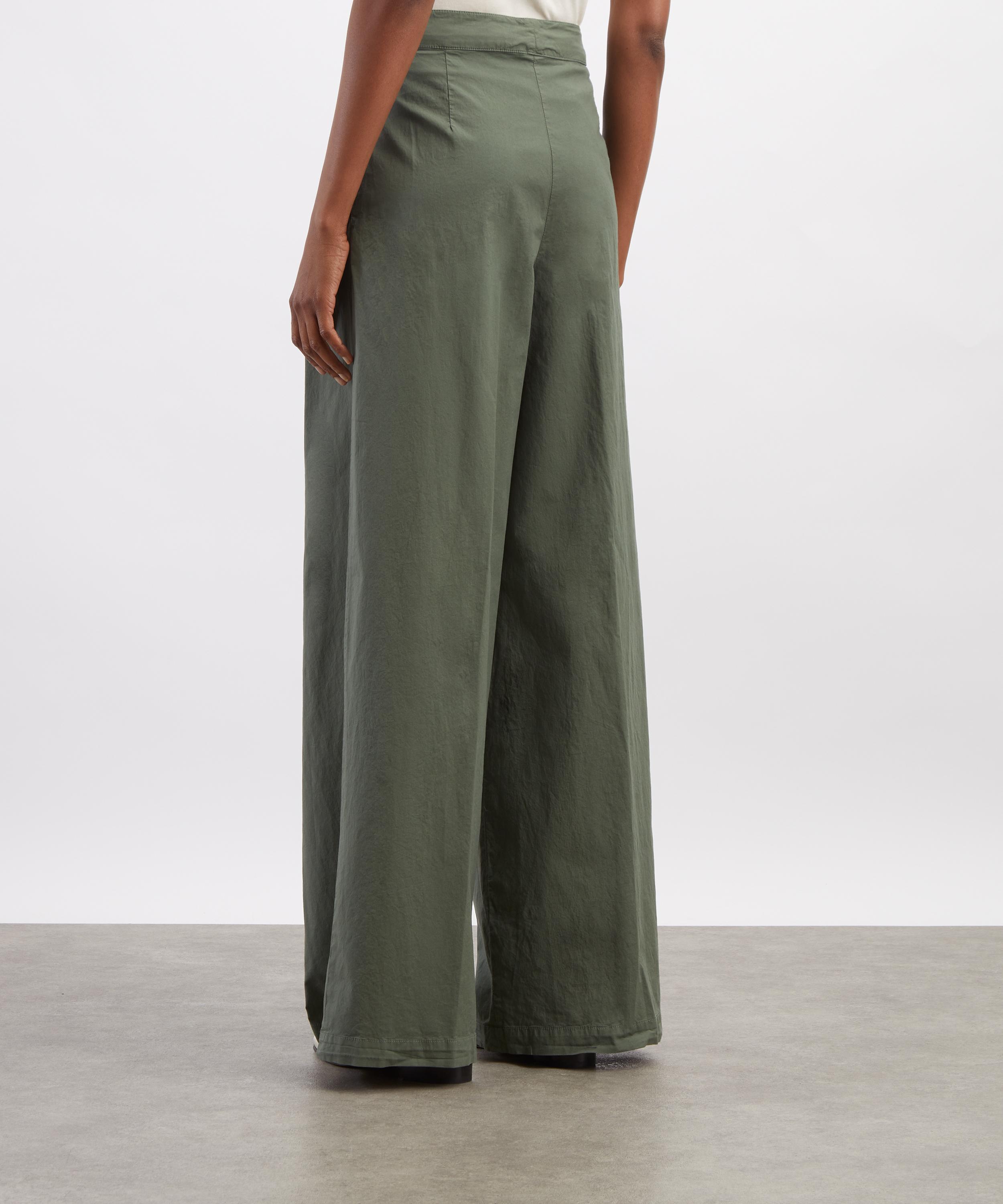 Dries Van Noten - Khaki Wide-Leg Pleated Trousers image number 3