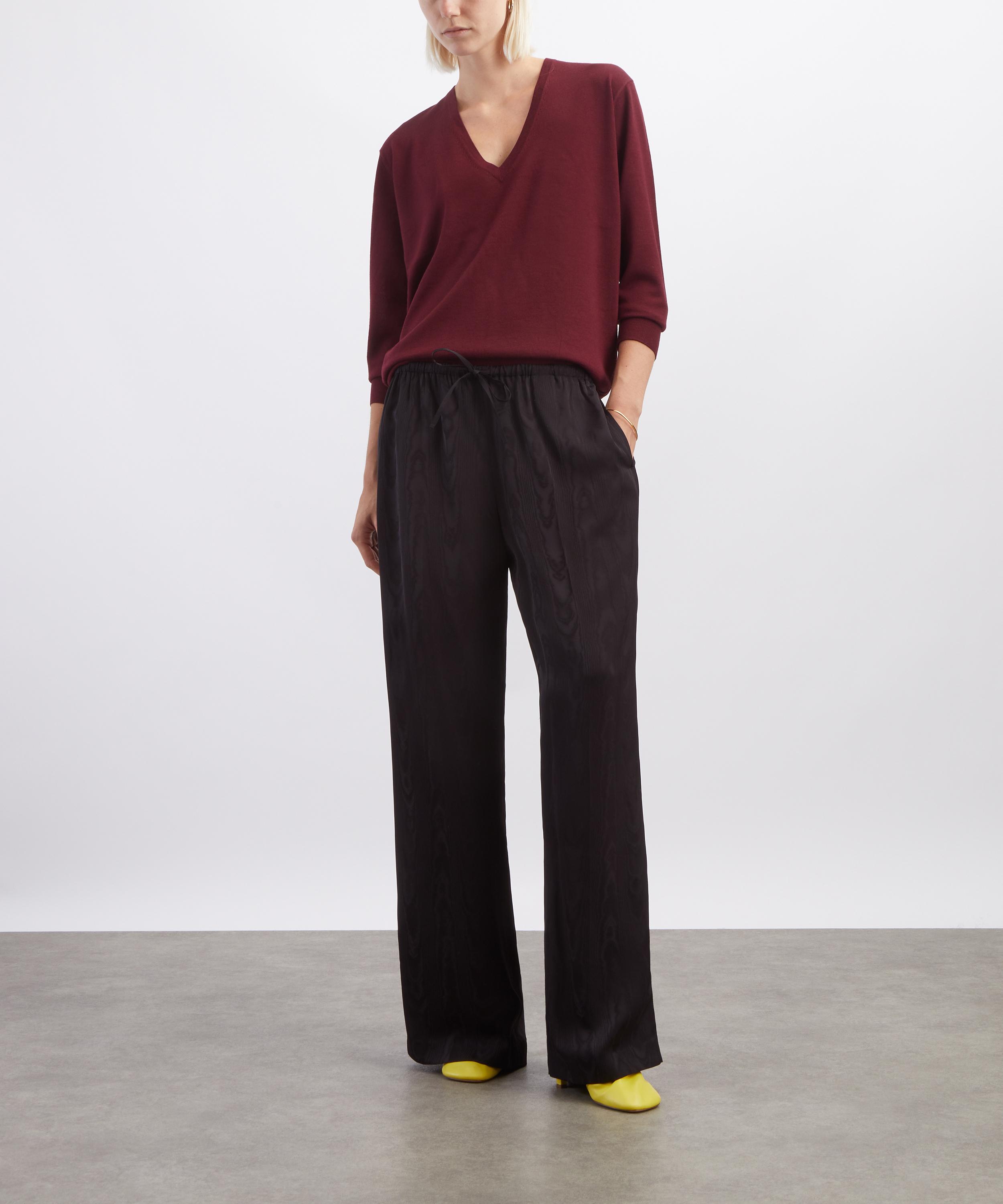 Dries Van Noten - Black Wool Drawstring Trousers image number 1