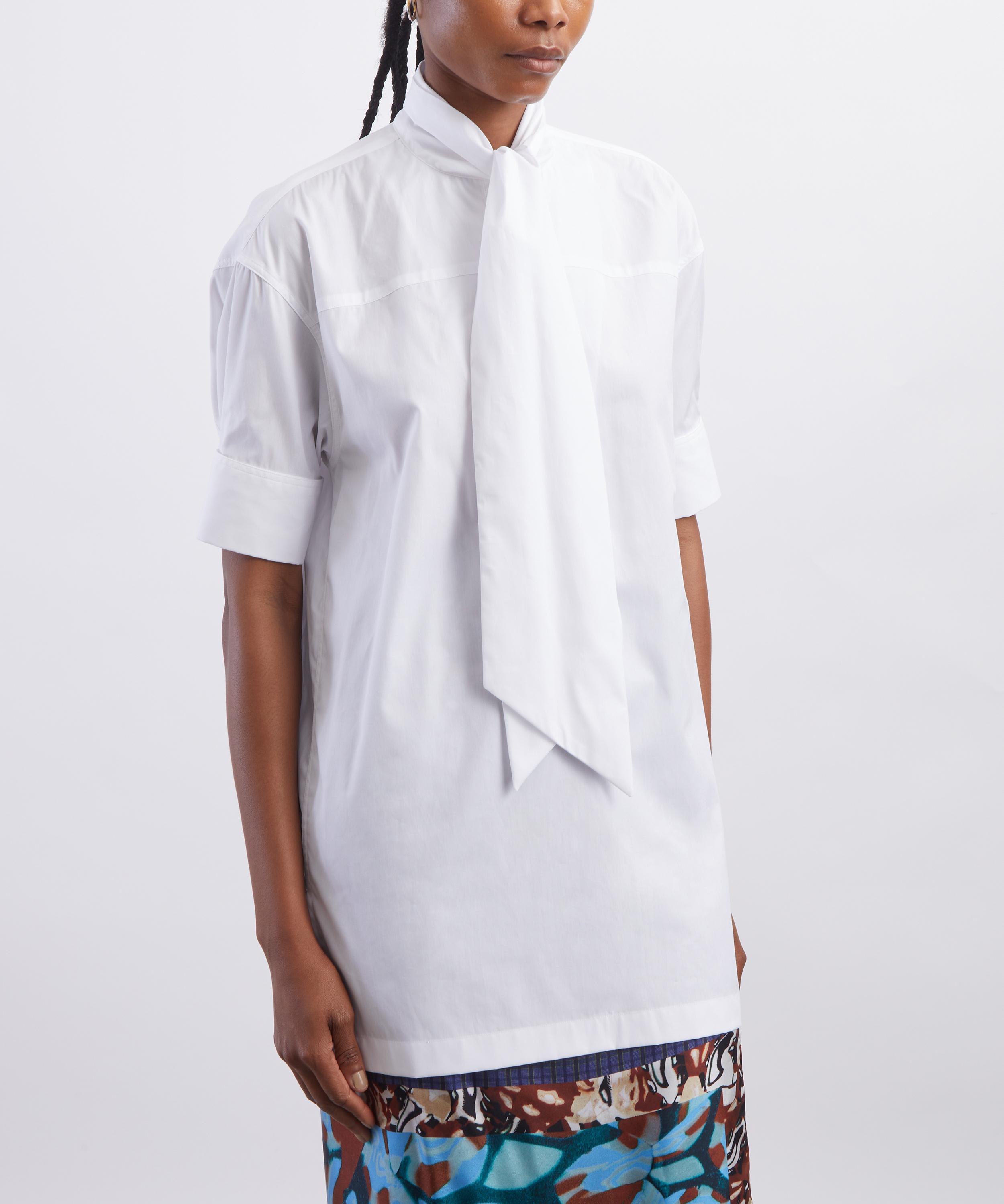 Dries Van Noten White Scarf-Neck Shirt | Liberty