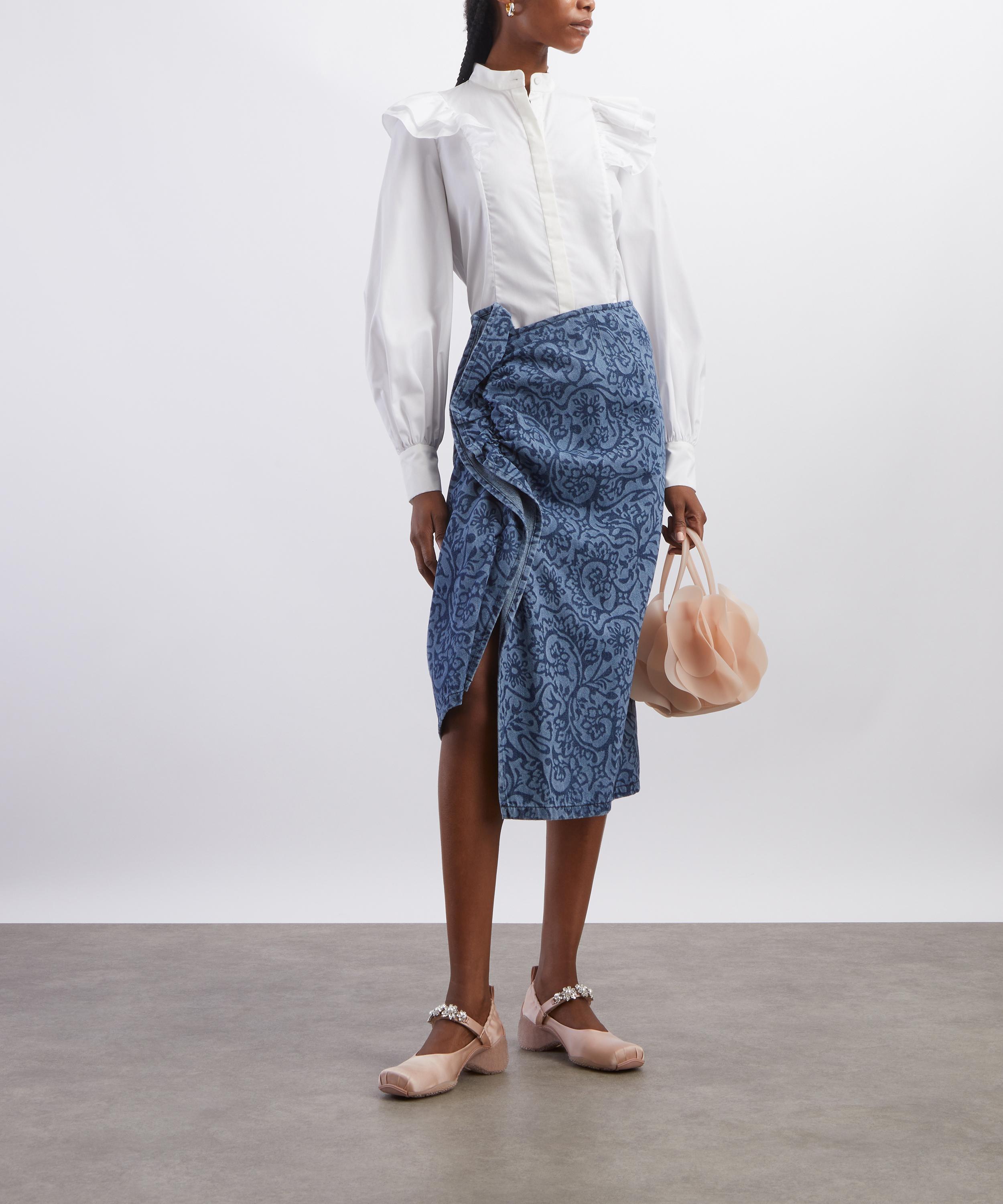 Dries Van Noten - Printed Denim Pencil Skirt image number 1