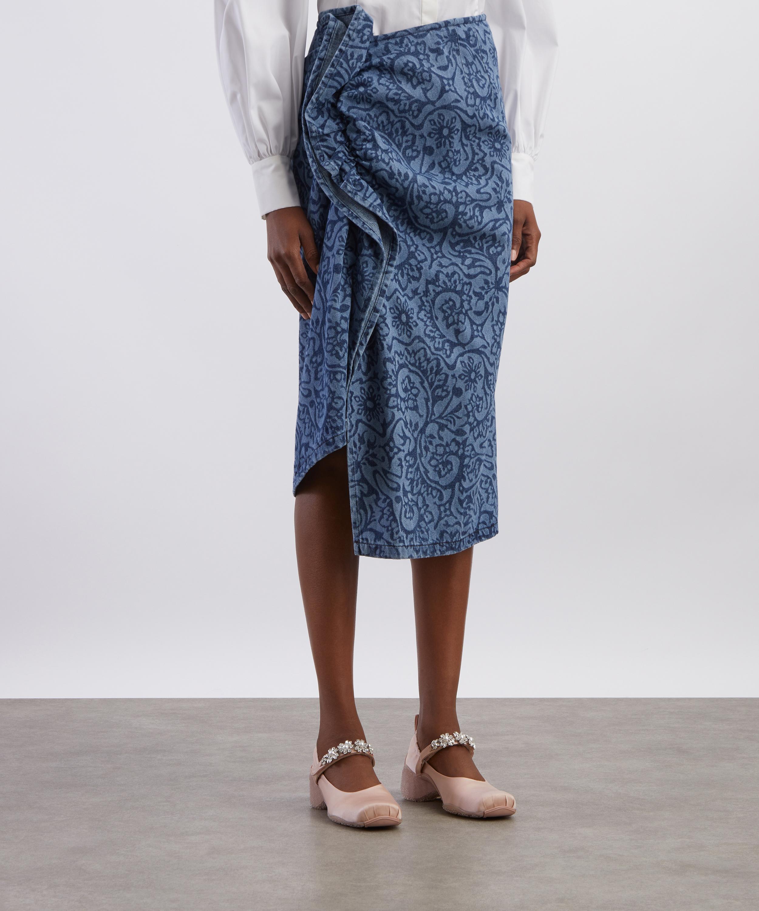 Dries Van Noten - Printed Denim Pencil Skirt image number 2