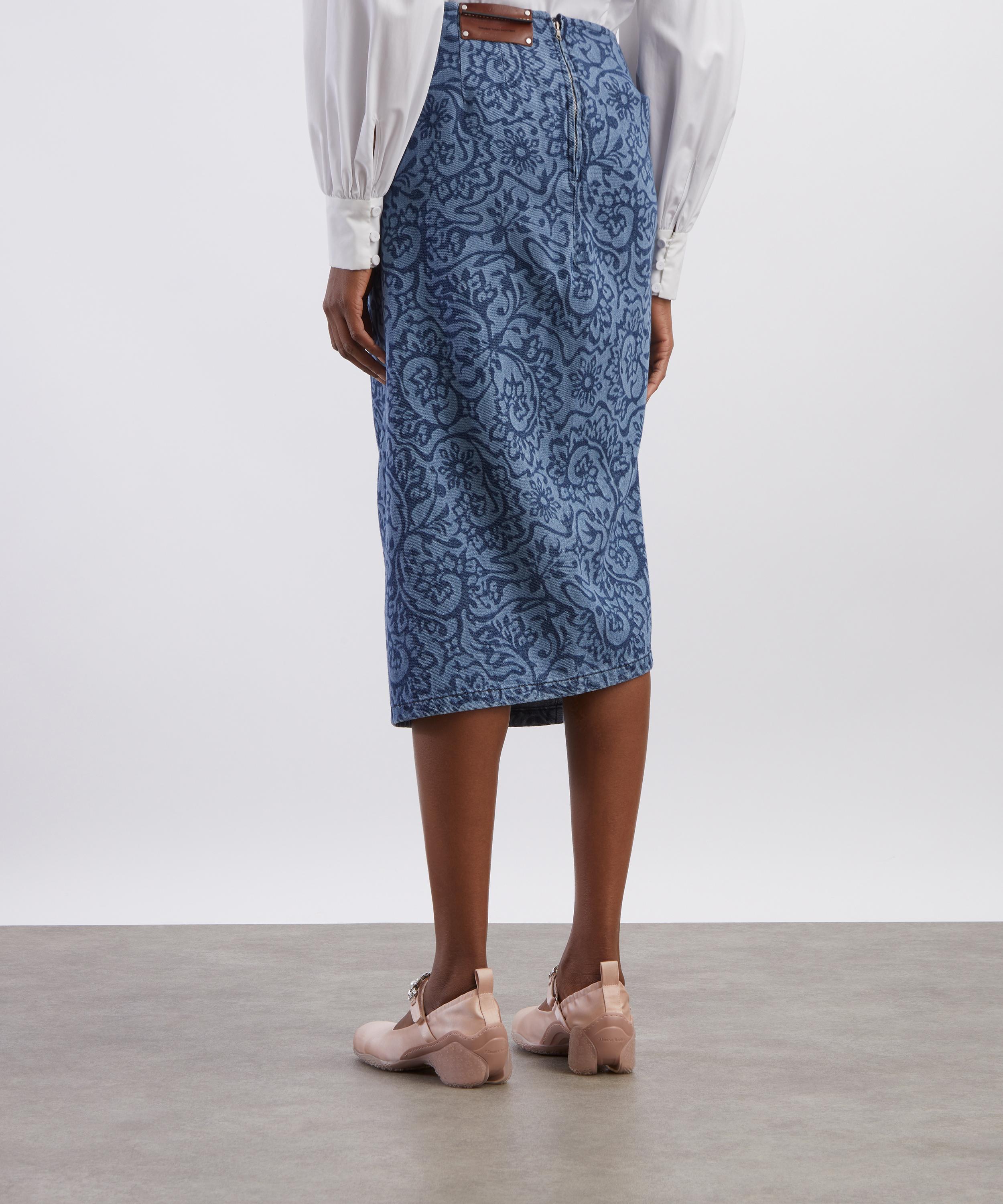 Dries Van Noten - Printed Denim Pencil Skirt image number 3
