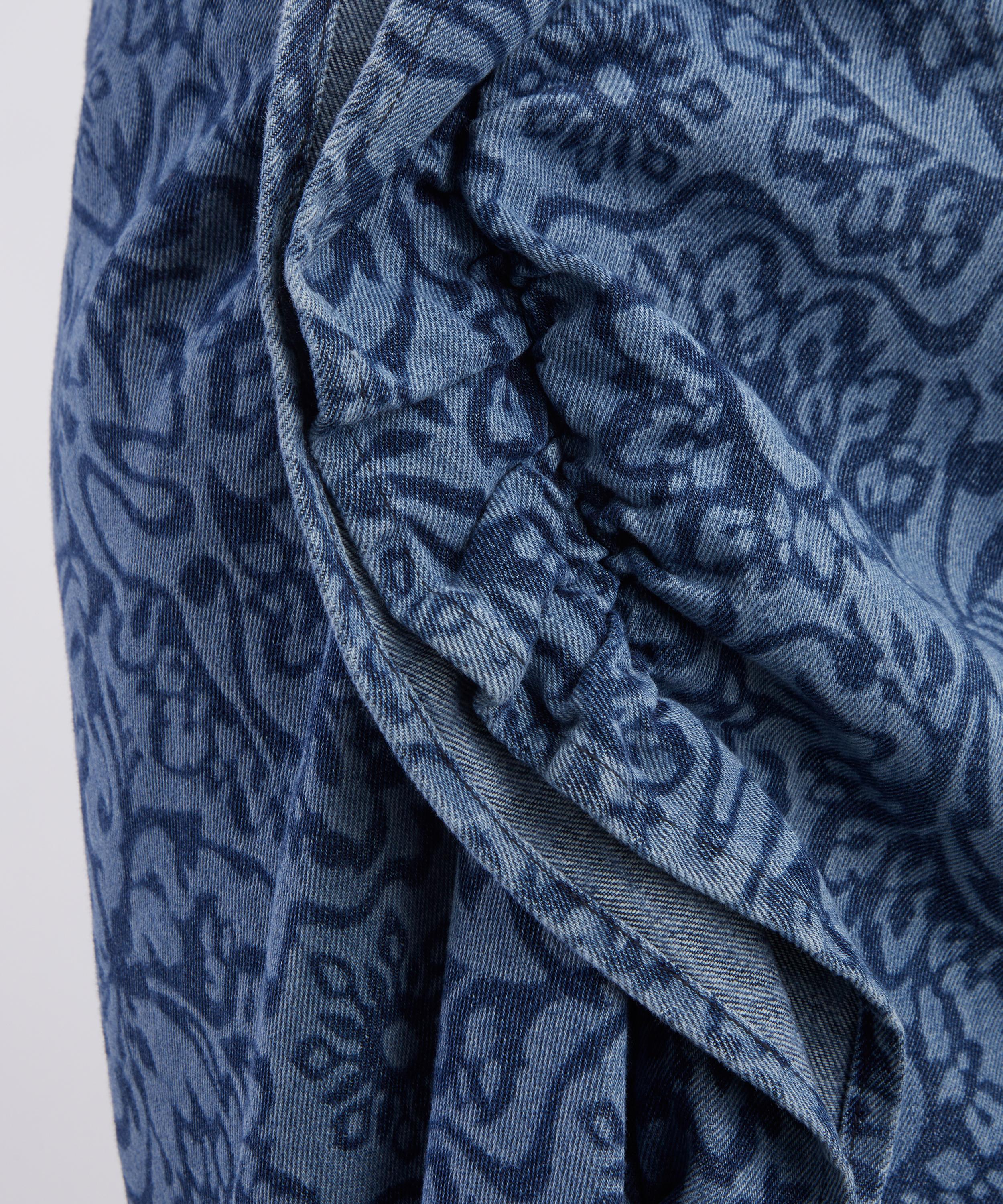 Dries Van Noten - Printed Denim Pencil Skirt image number 4