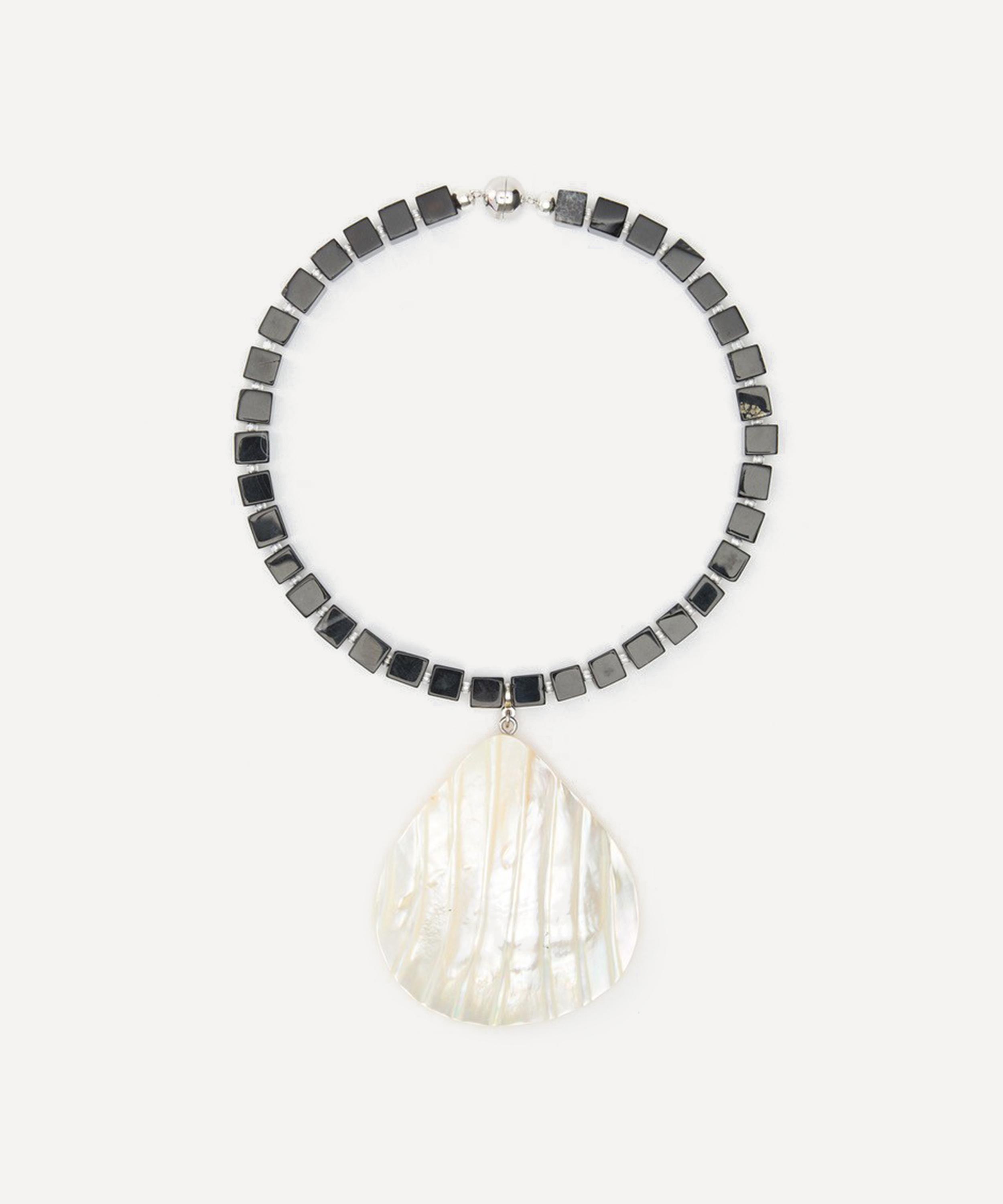 Julietta - Rhodium-Plated Oro Necklace with Mother-of-Pearl and Black Onyx image number 0