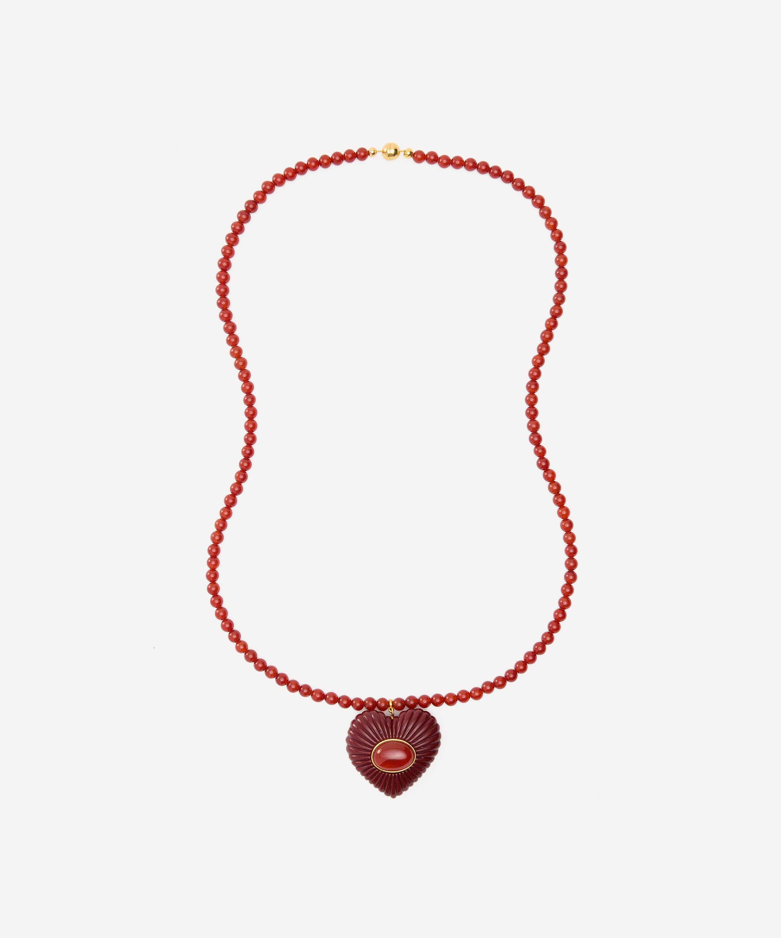 Julietta - 24ct Gold-Plated Solis Necklace with Red Carnelian