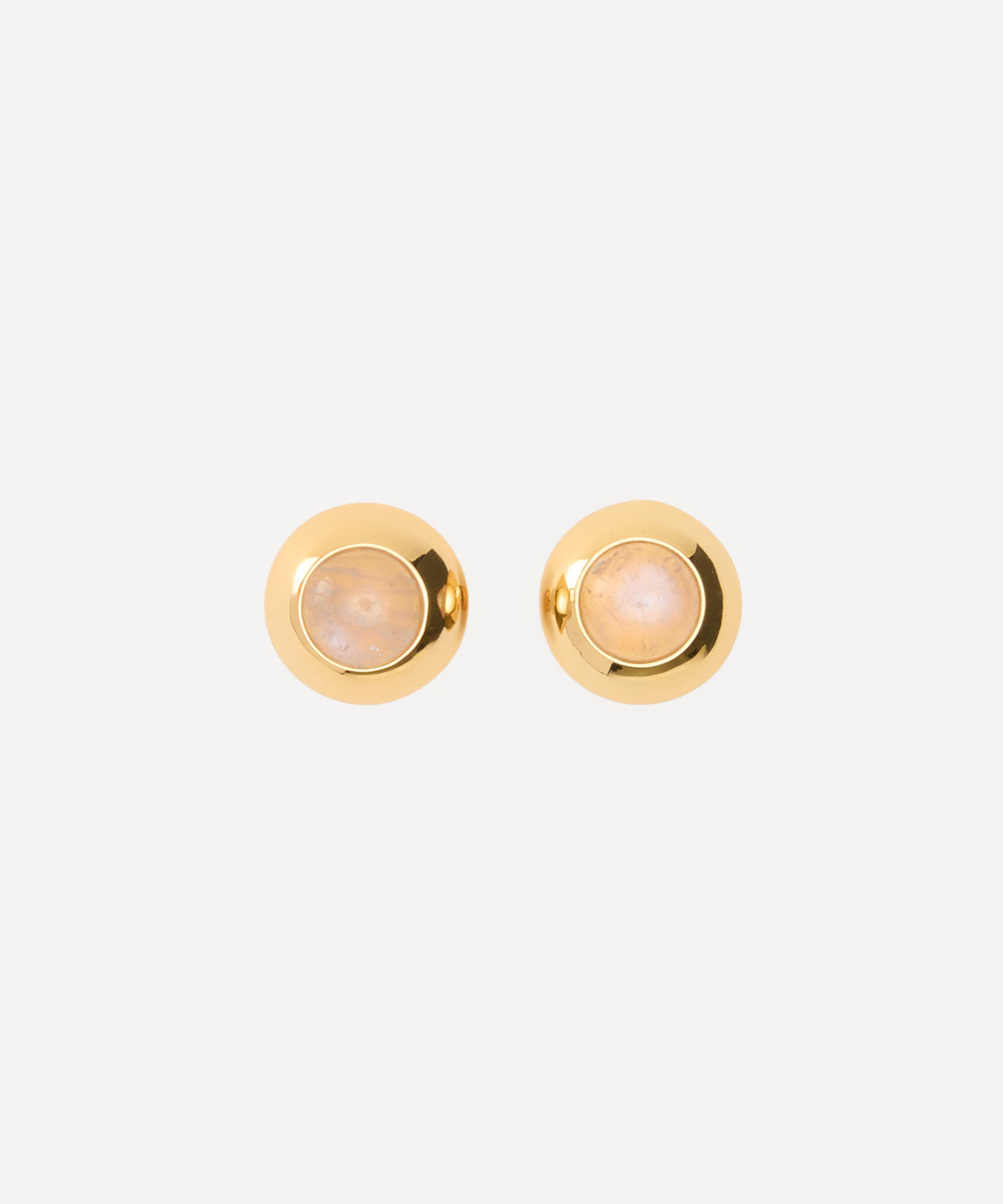 Julietta - 18ct Gold-Plated Bombe Earrings with Moonstone image number 0