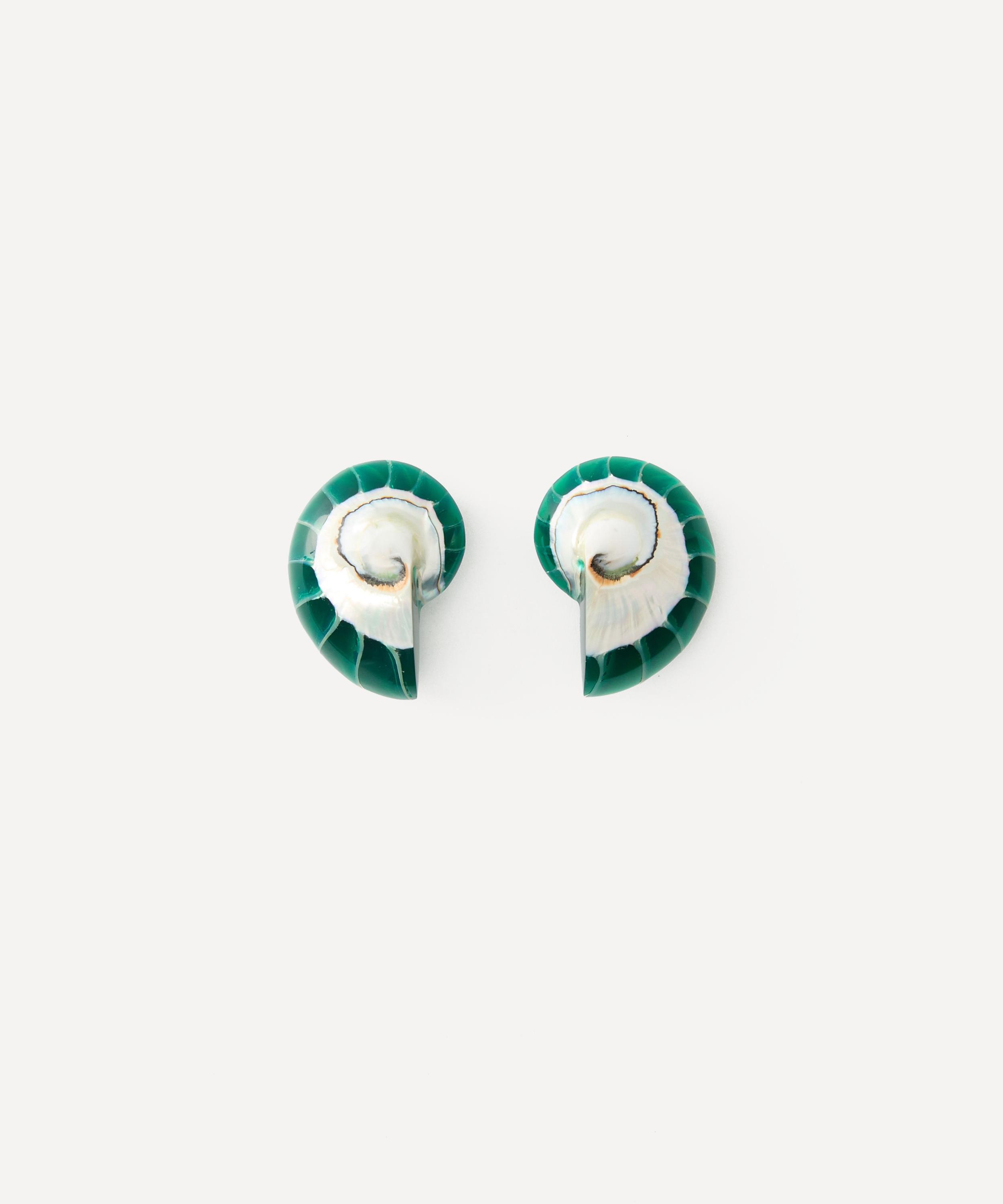 Julietta - Rhodium-Plated Nautilus Earrings