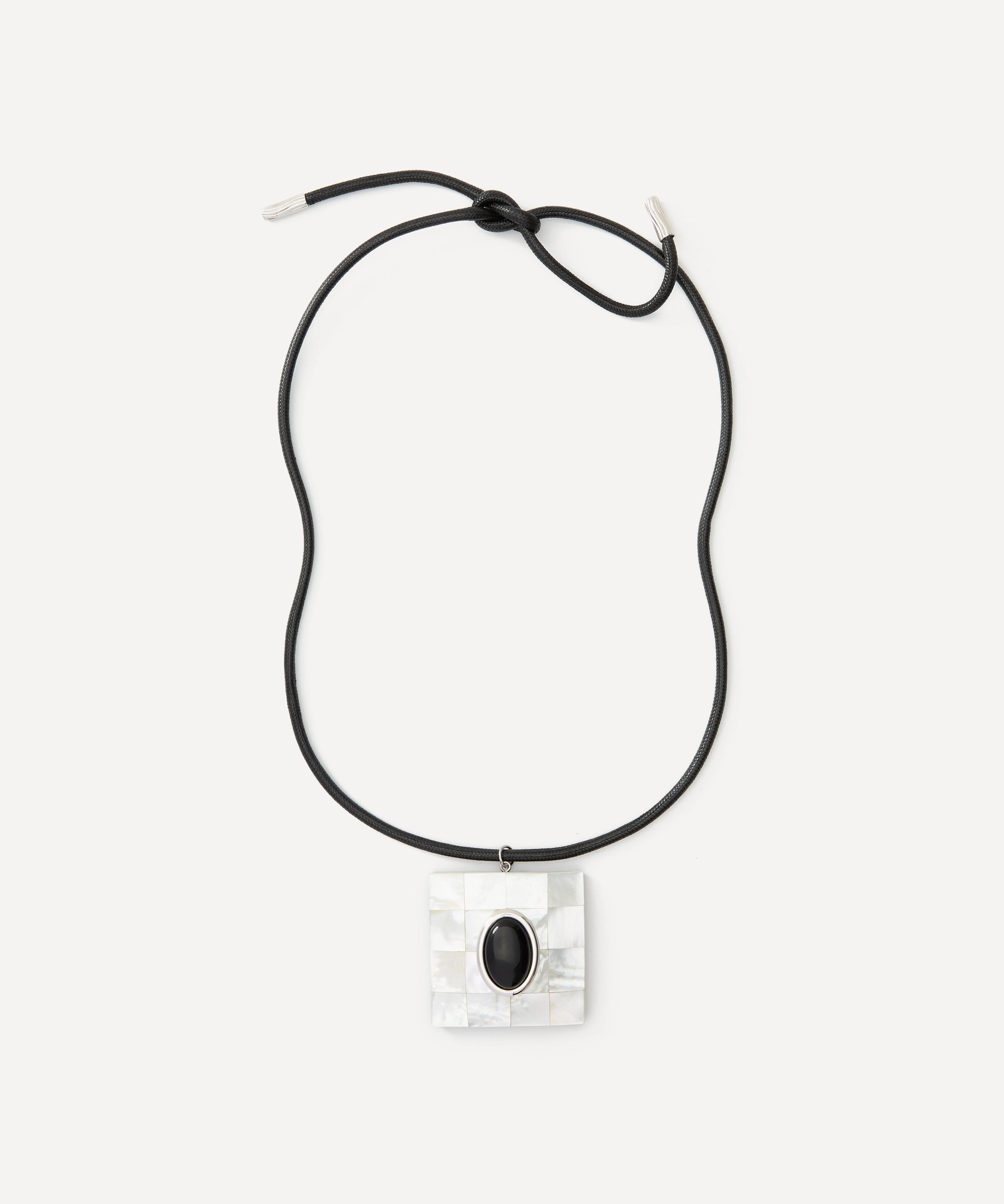 Julietta - Rhodium-Plated Chamonix Necklace with Black Onyx