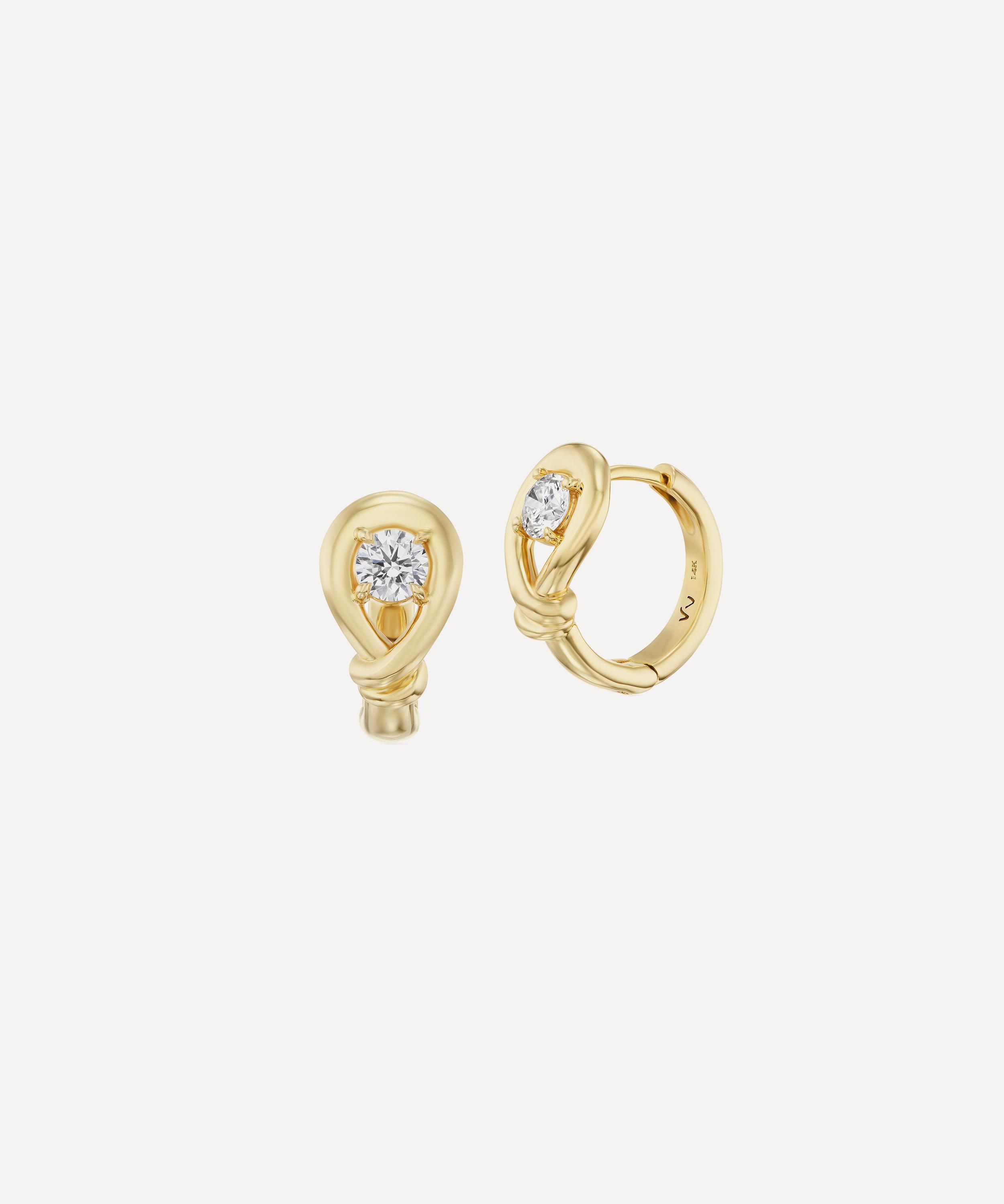 Vice Versa - 14ct Gold Boa Huggie Hoop Earrings