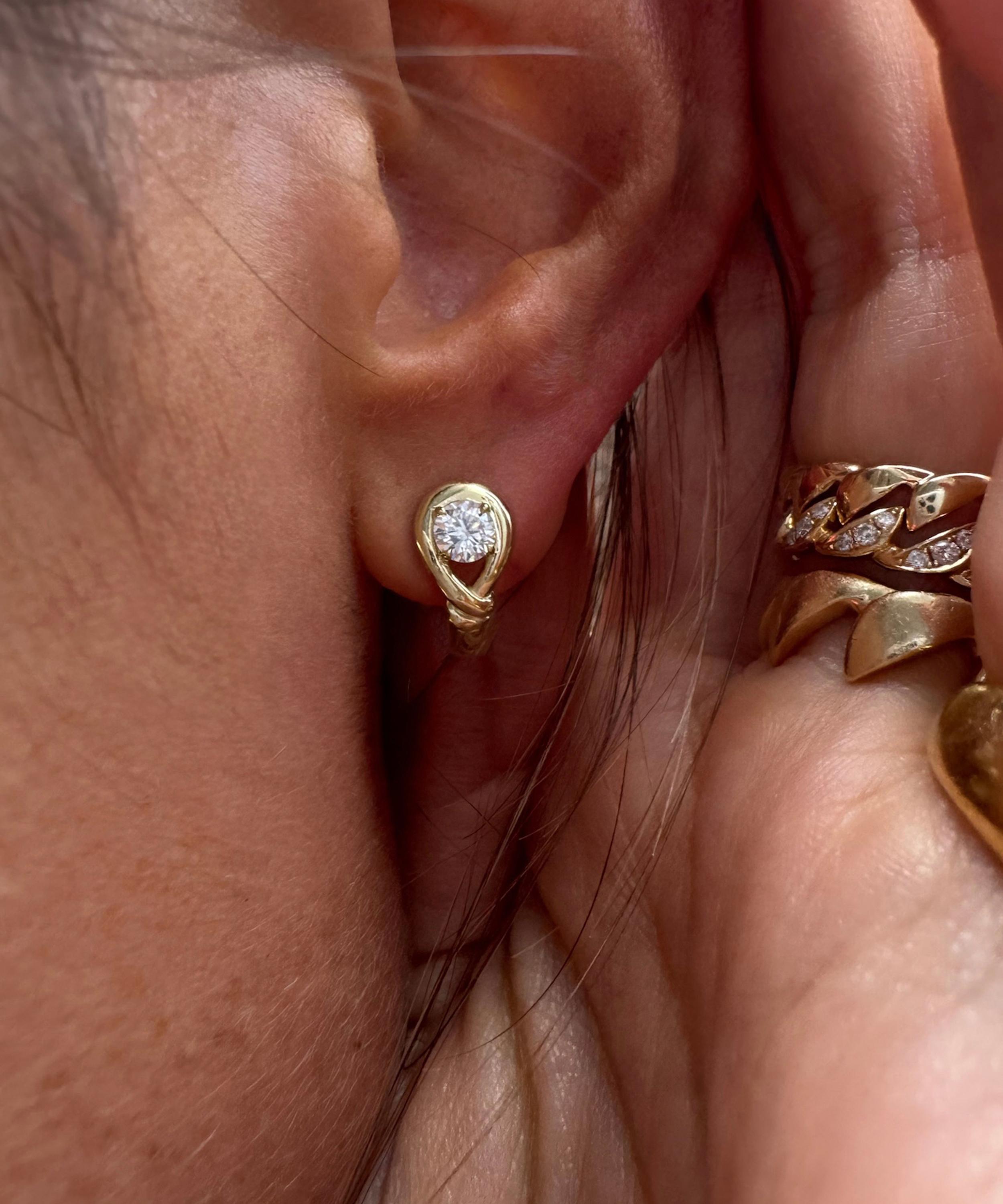 Vice Versa - 14ct Gold Boa Huggie Hoop Earrings image number 1