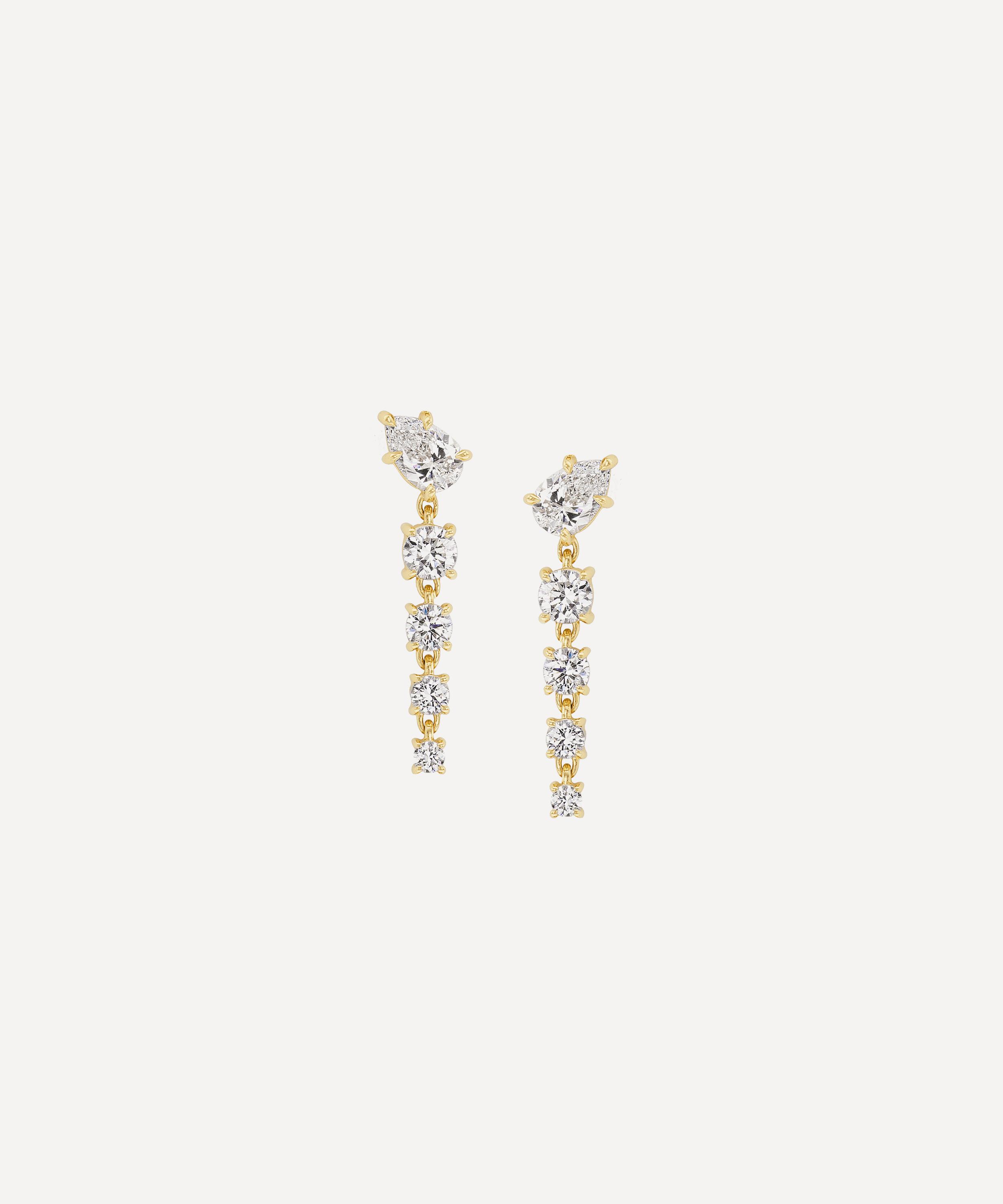 Vice Versa - 14ct Gold Bias Drop Earrings