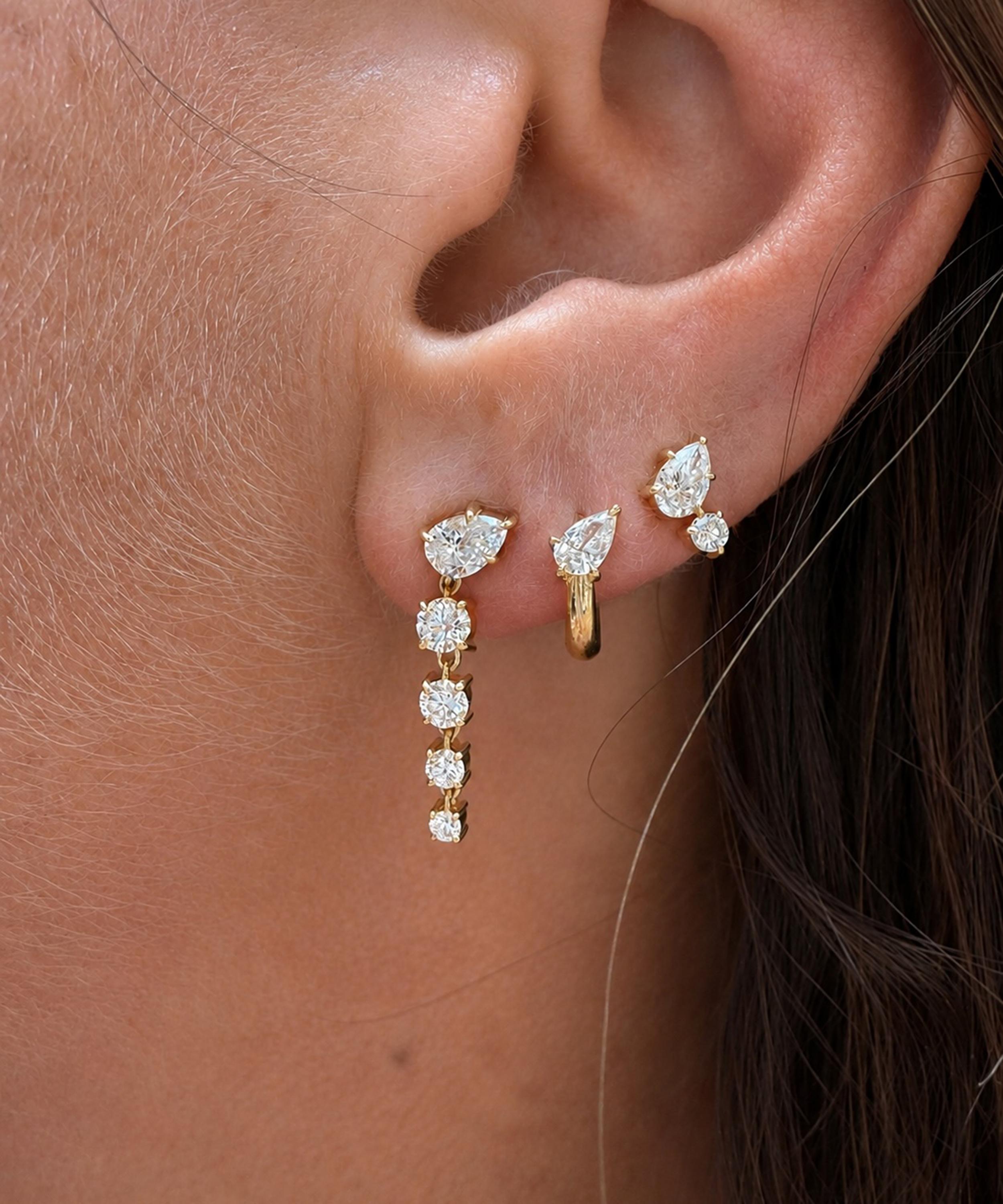 Vice Versa - 14ct Gold Bias Drop Earrings image number 1